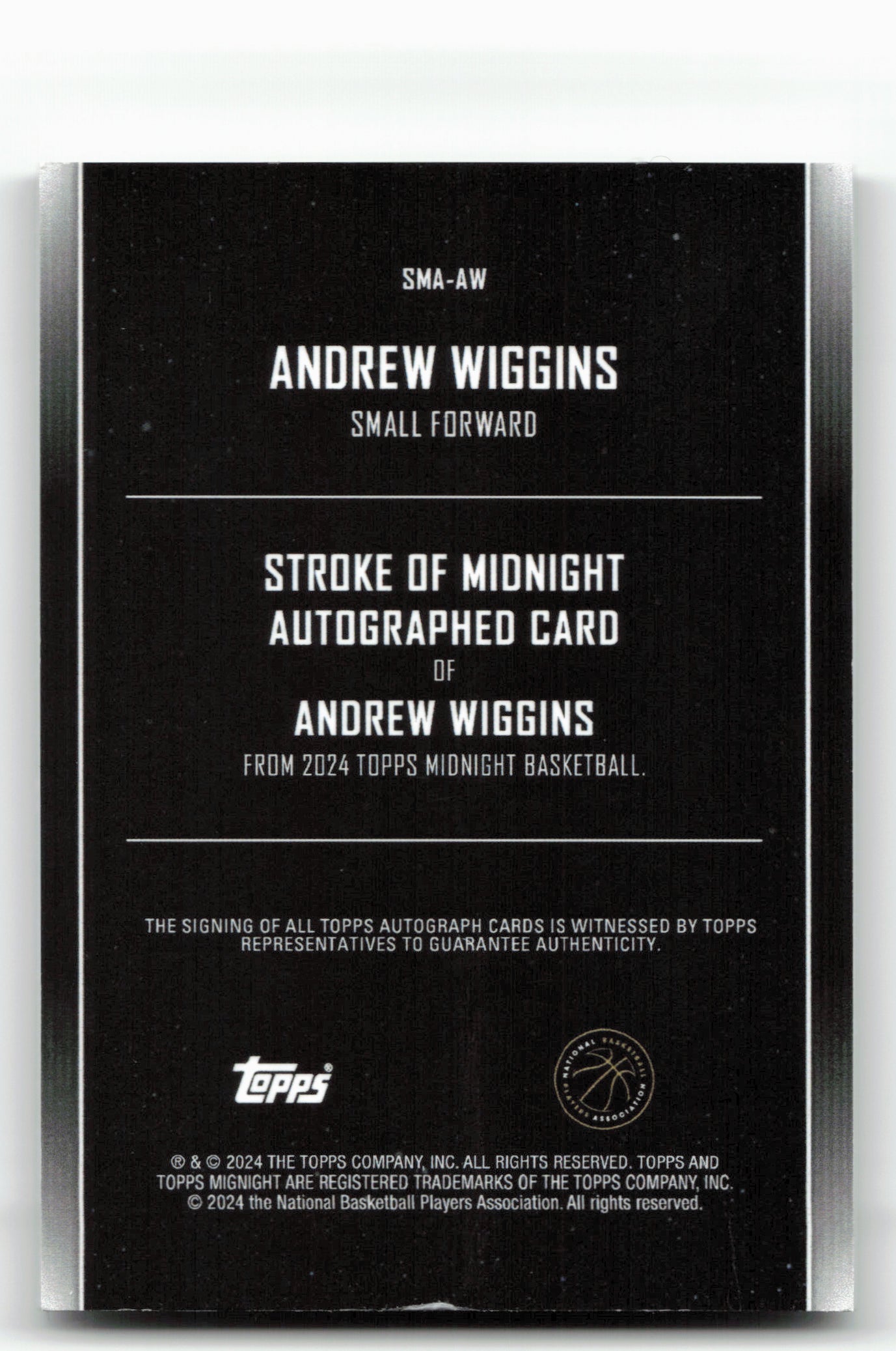 2023-24 Topps Midnight #SMA-AW Andrew Wiggins Autographs Midnight #/12