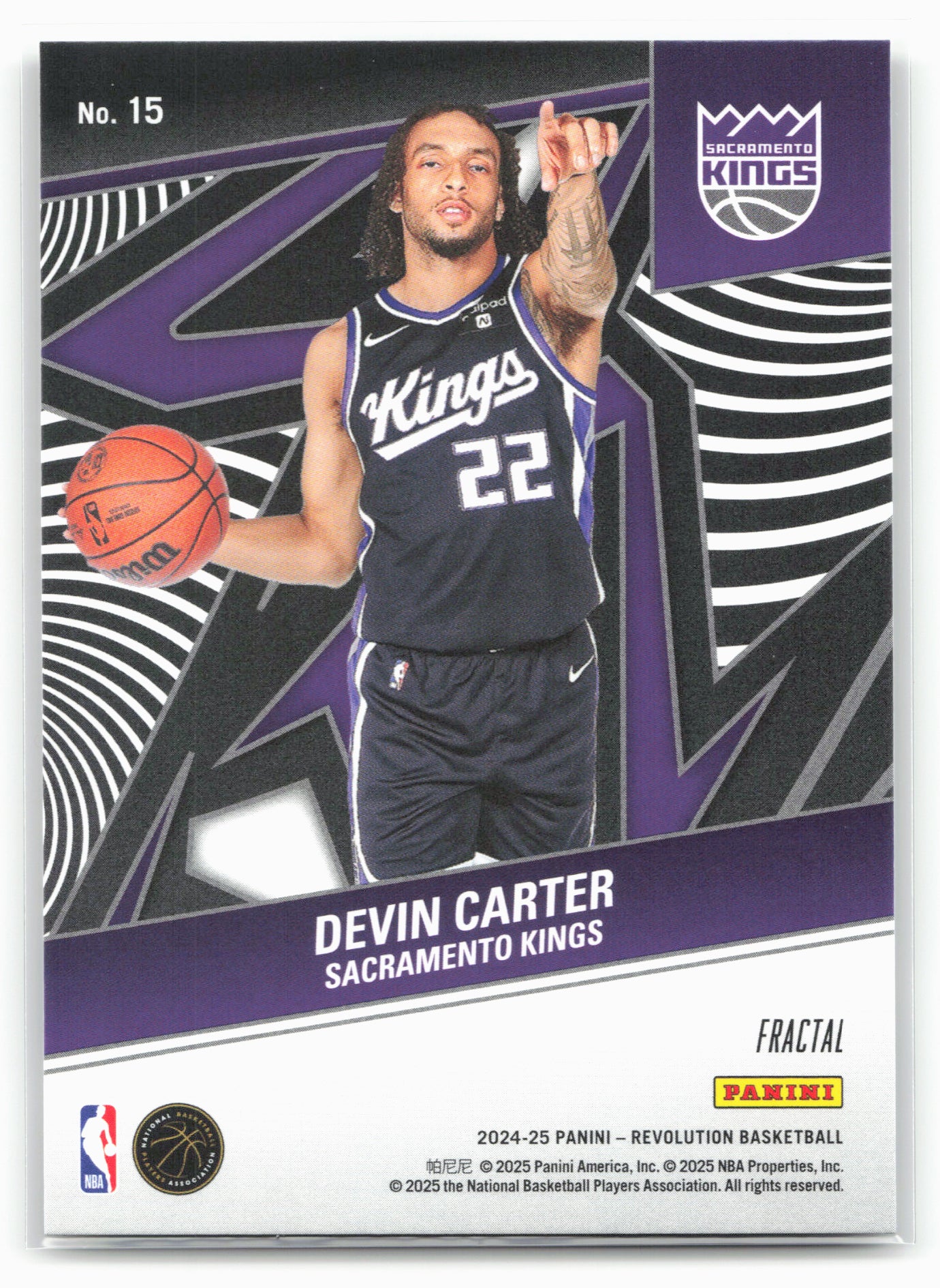 2024-25 Panini Revolution #15 Devin Carter Rookie Revolution Fractal