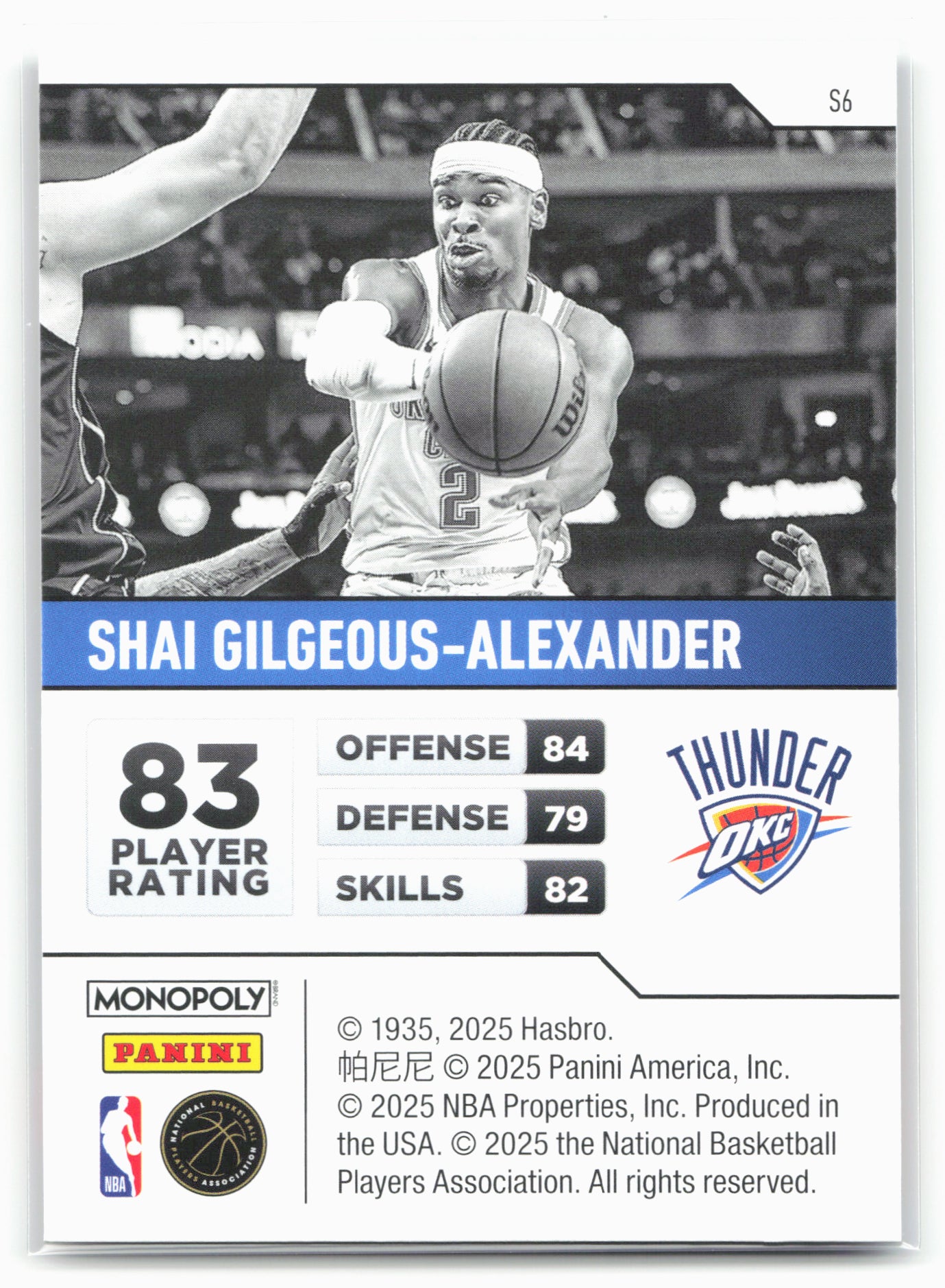 2024-25 Panini Prizm Monopoly #S6 Shai Gilgeous-Alexander Starter Deck