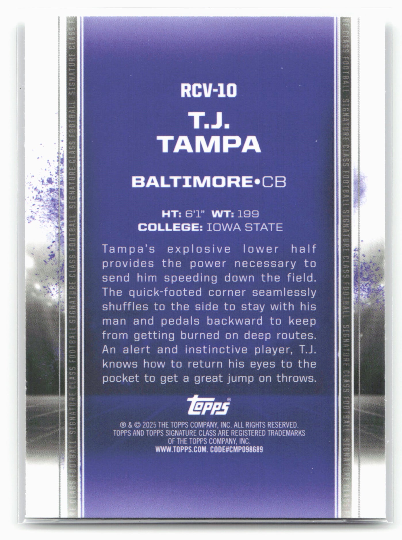 2024 Topps Signature Class #RCV-10 T.J. Tampa Base Rookies Chrome Variation