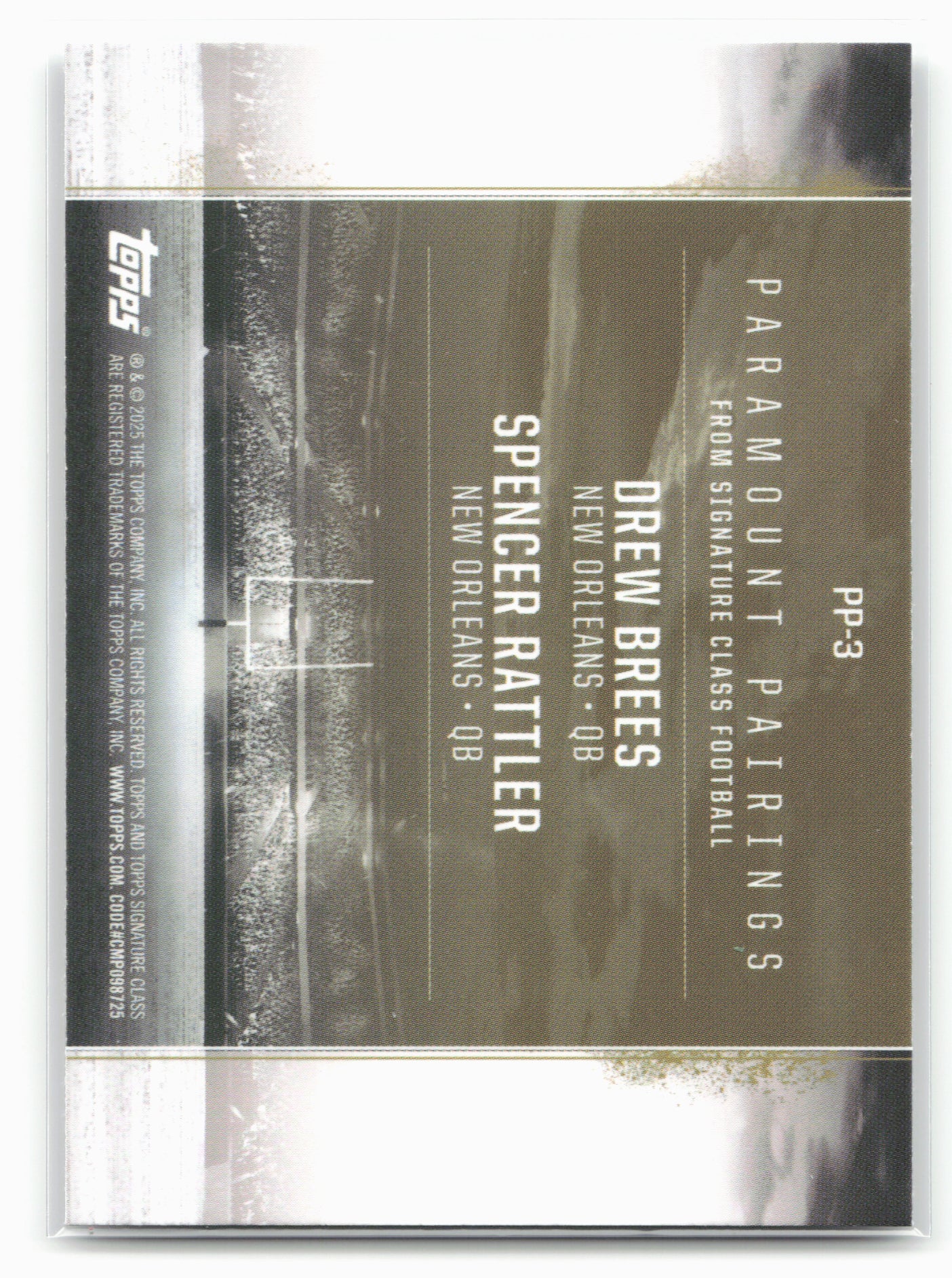 2024 Topps Signature Class #PP-3 Spencer Rattler / Drew Brees Paramount Pairings