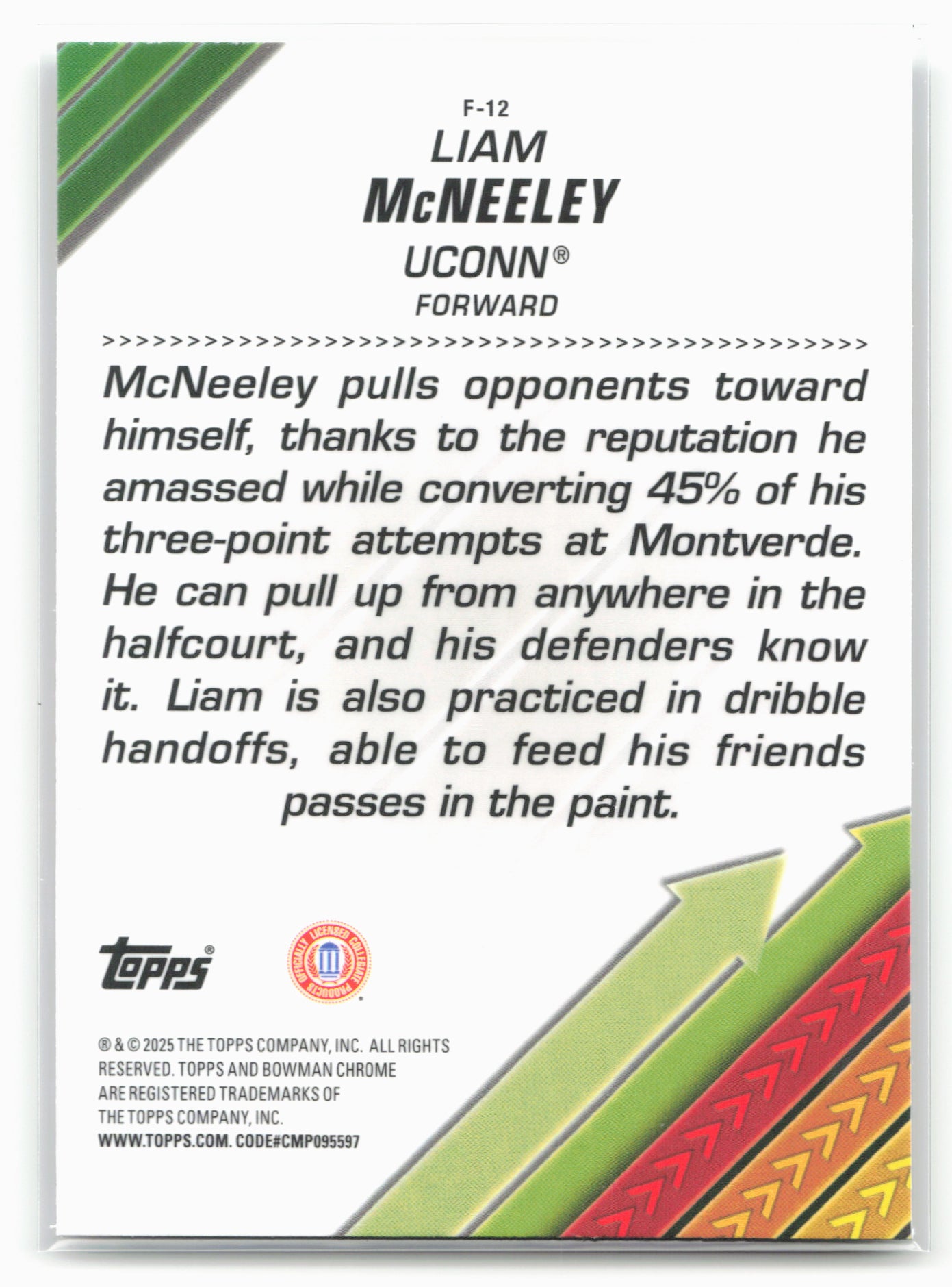 2024-25 Bowman University Chrome #F-12 Liam McNeeley Facilitators 17950