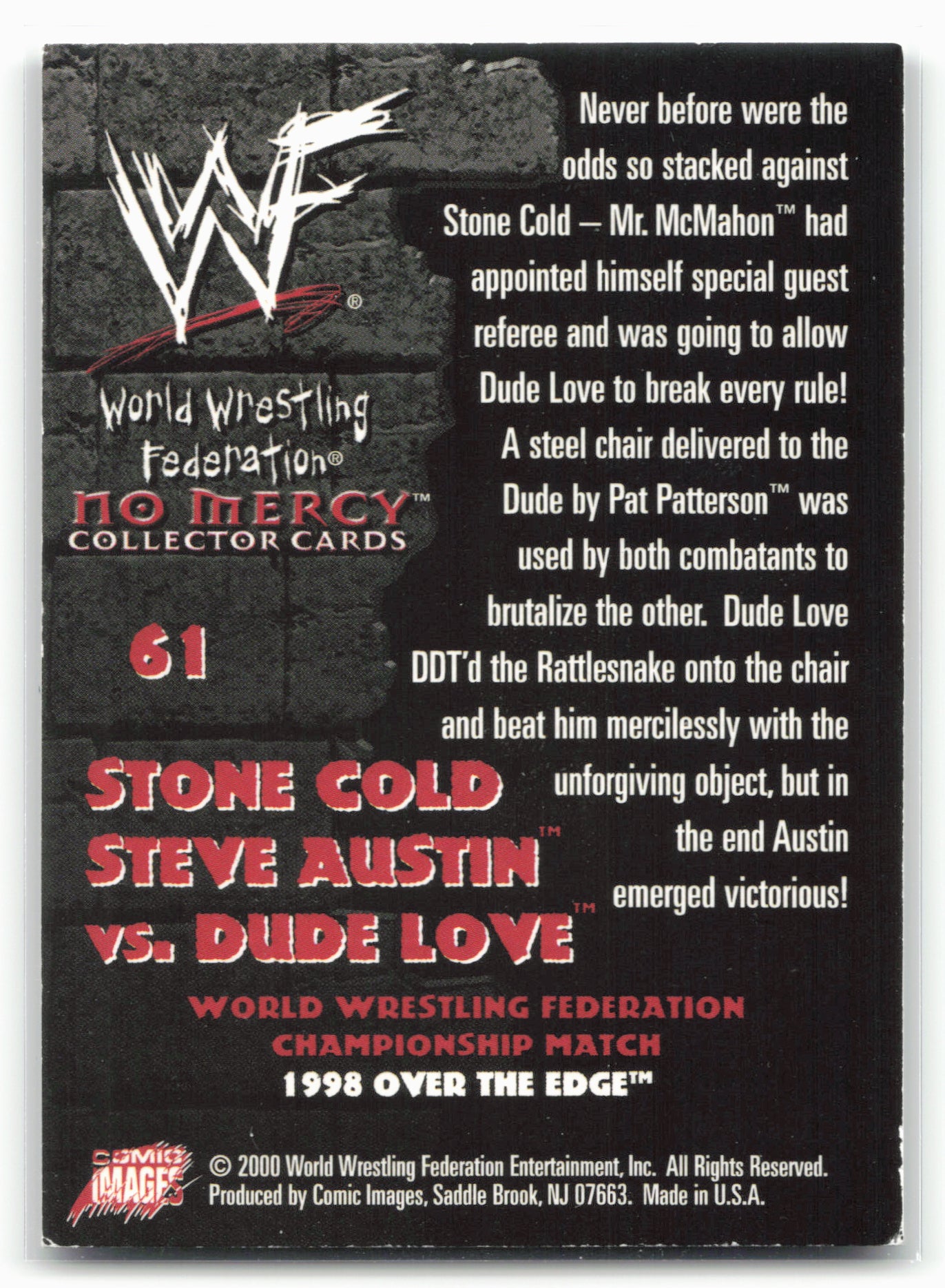 2000 Comic Images WWF No Mercy #61 Stone Cold Steve Austin/Dude Love