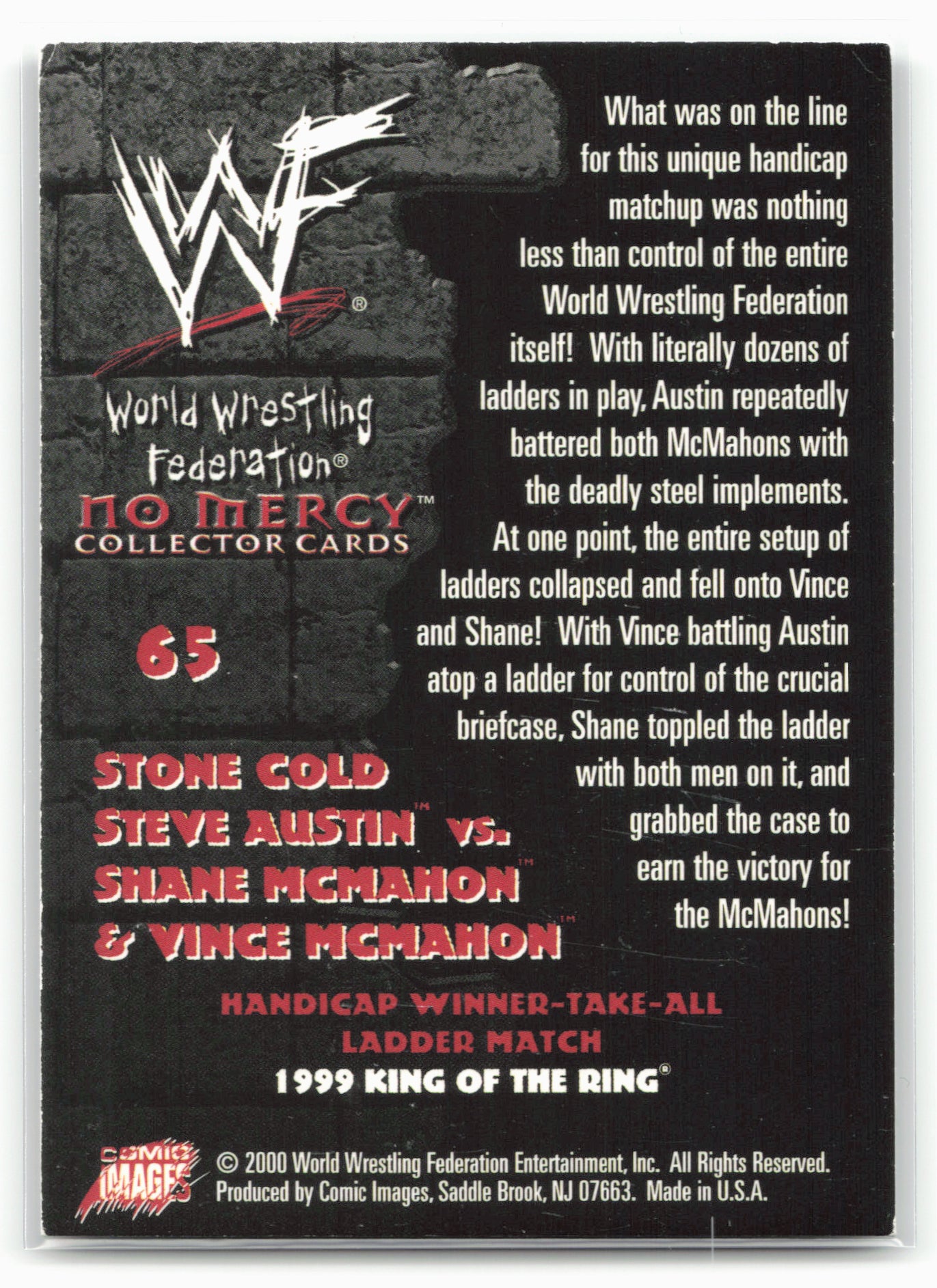 2000 Comic Images WWF No Mercy #65 Stone Cold Steve Austin/Shane McMahon/Vince