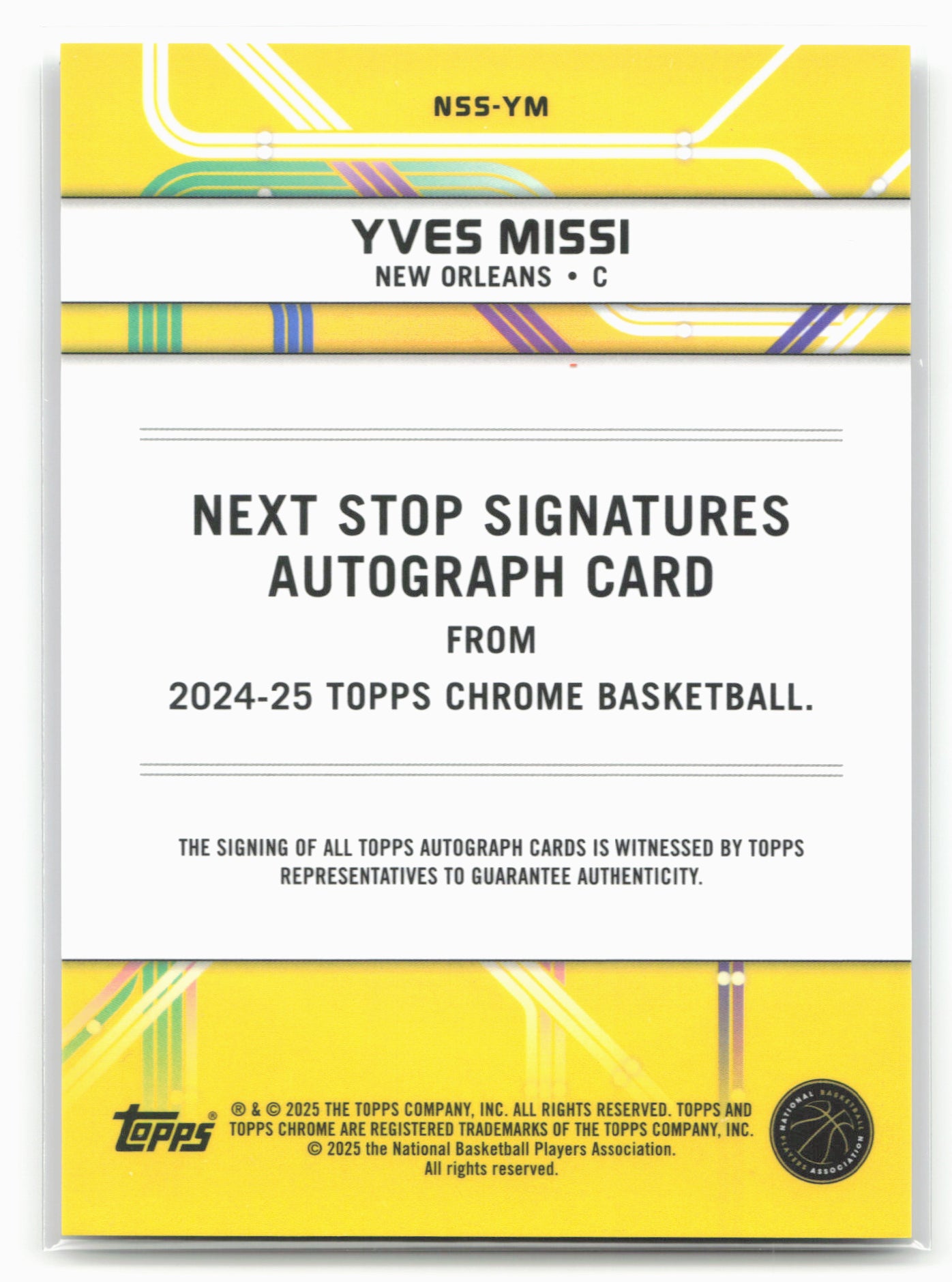 2024-25 Topps Chrome #NSS-YM Yves Missi Next Stop Signatures 19220