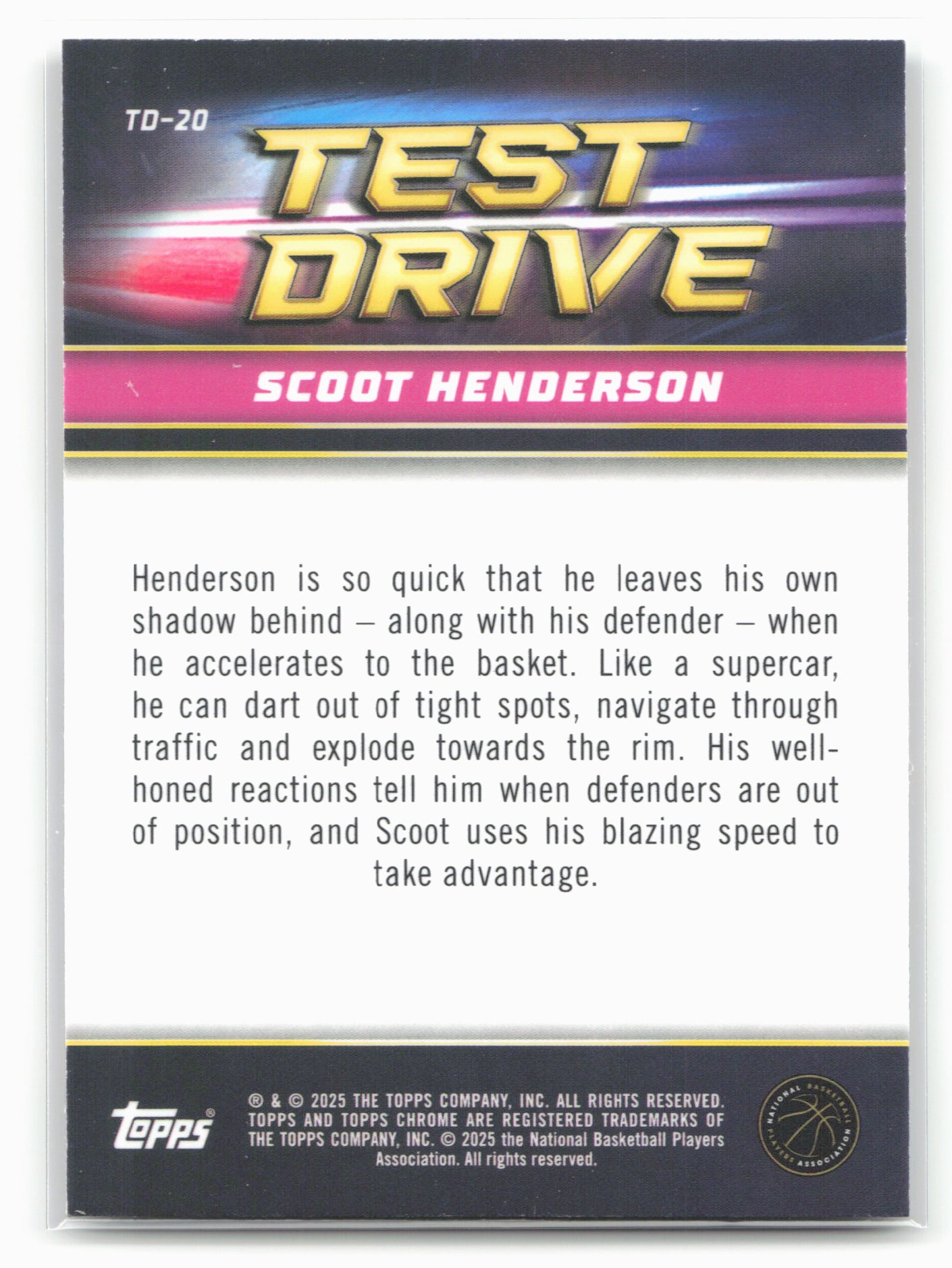 2024-25 Topps Chrome #TD-20 Scoot Henderson Test Drive 19255