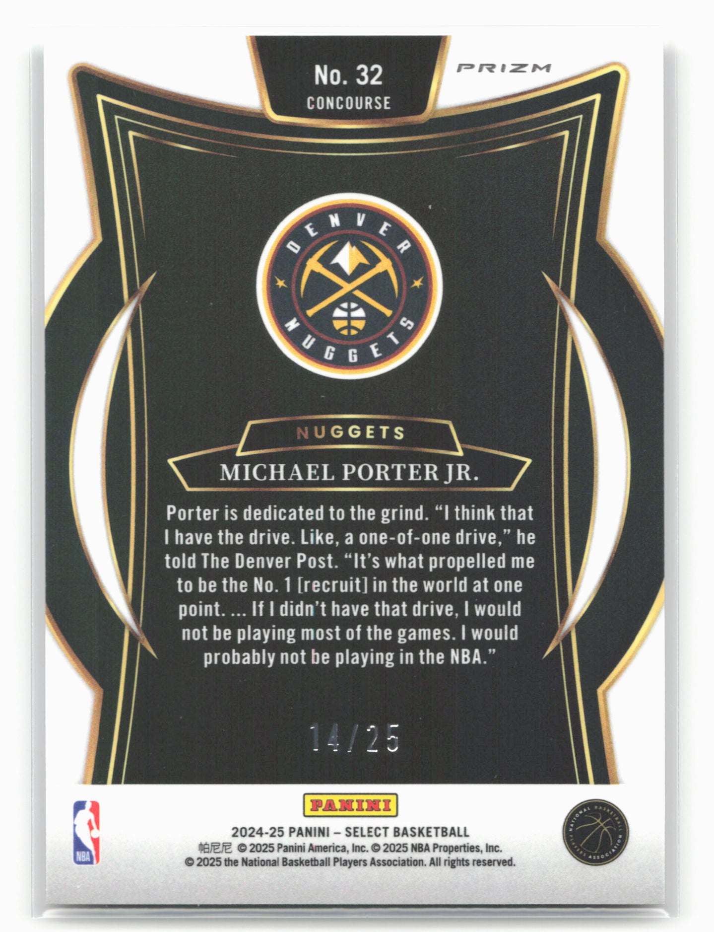 2024-25 Panini Select #32 Michael Porter Jr. Tie-Dye Prizm #/25
