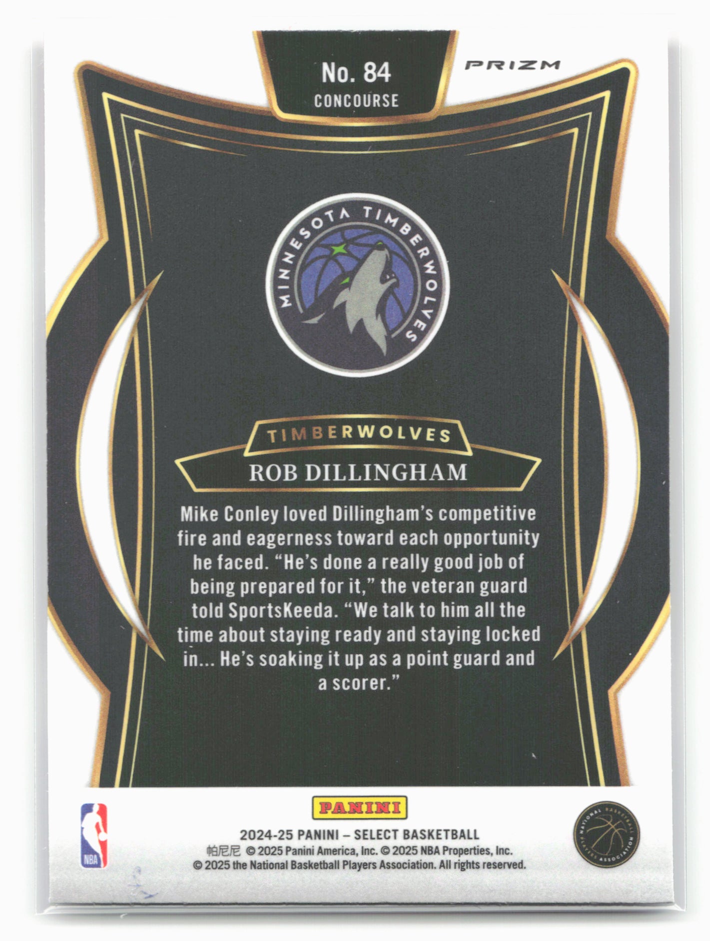 2024-25 Panini Select #84 Rob Dillingham Tri-Color Prizm