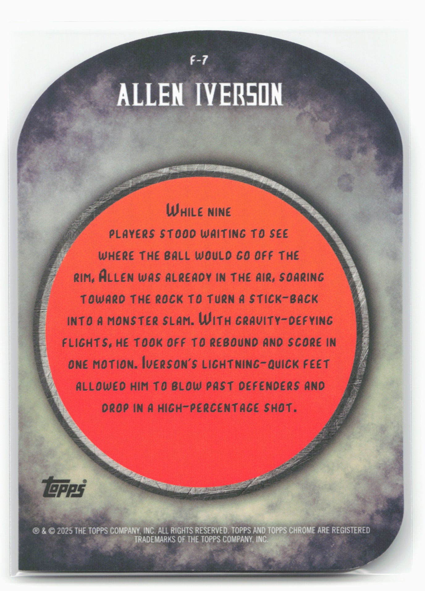 2024-25 Finest #F-7 Allen Iverson Finishers Blue Refractor