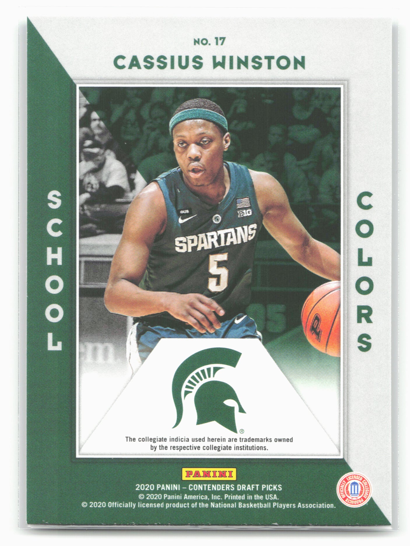 2020 Panini Contenders Draft Picks #17 Cassius Winston School Colors