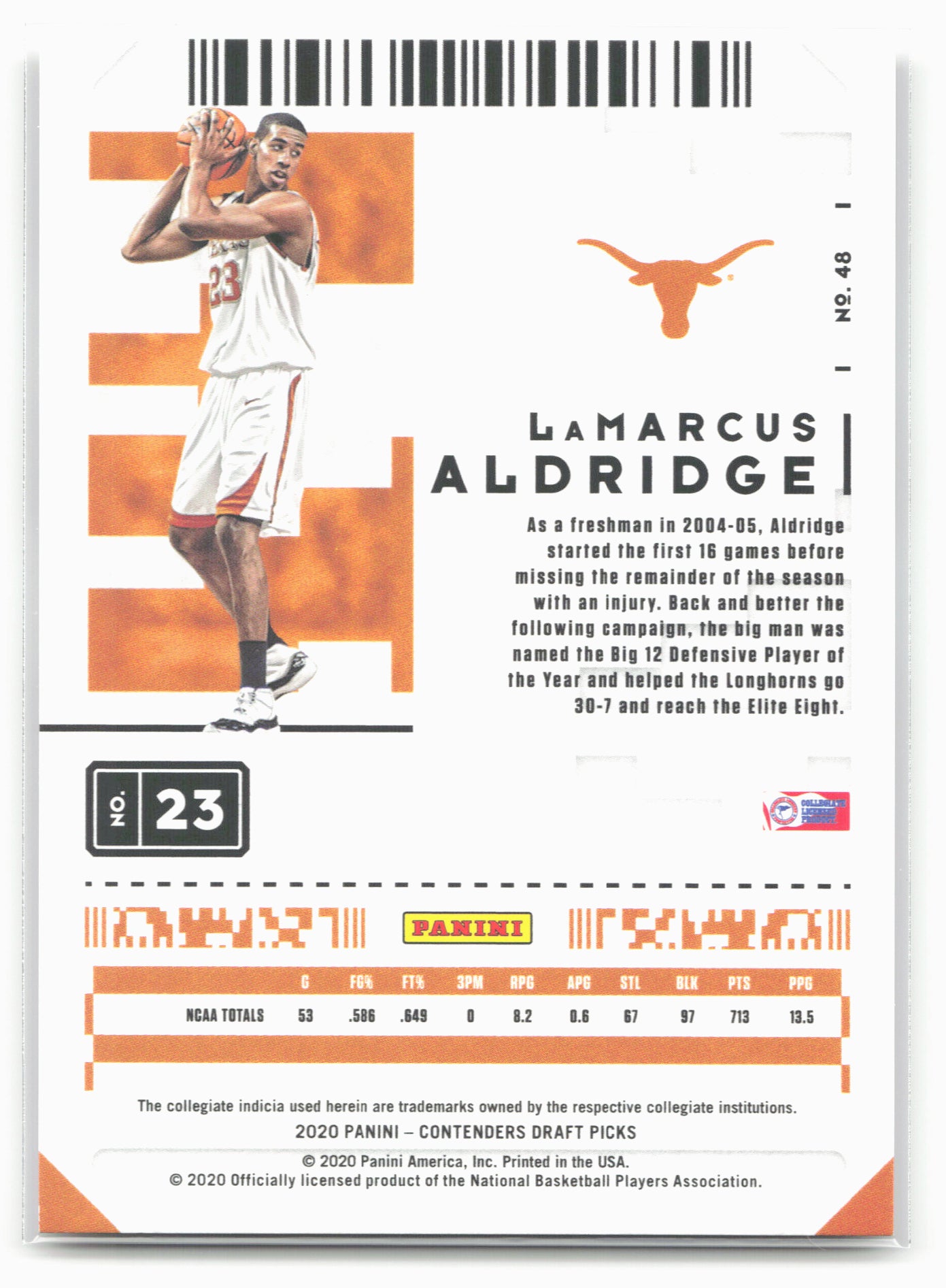 2020 Panini Contenders Draft Picks #48 LaMarcus Aldridge Conference Ticket #/99