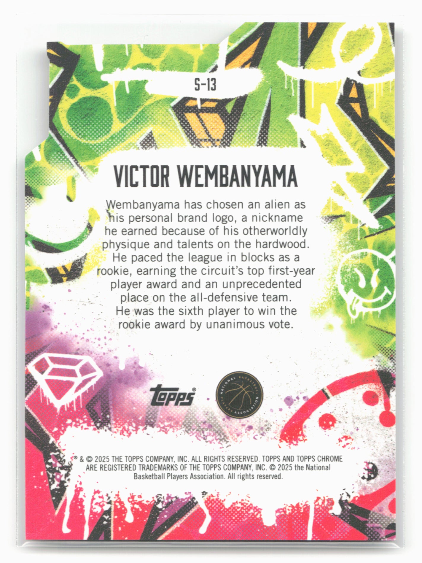 2024-25 Finest #S-13 Wembanyama Showstoppers Red/Black Geometric Refractor #/25