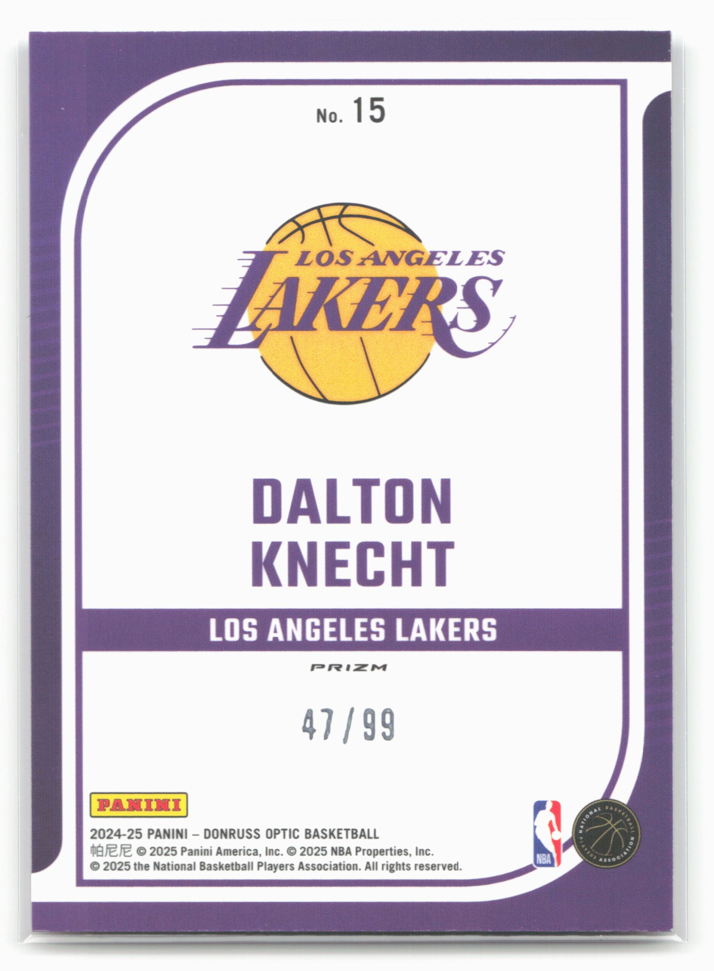 2024-25 Donruss Optic #15 Dalton Knecht Elite Dominators Red #/99