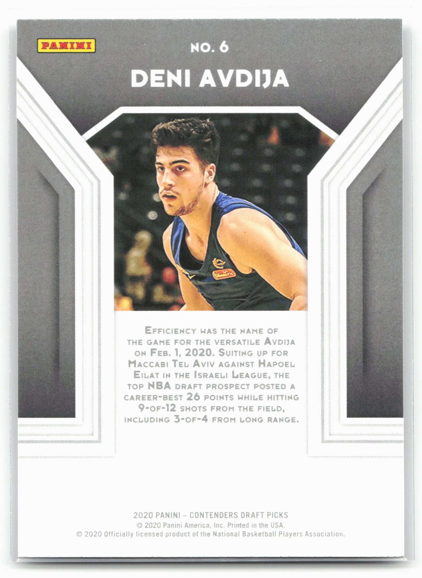 2020 Panini Contenders Draft Picks #6 Deni Avdija Playing the Numbers Game 20564