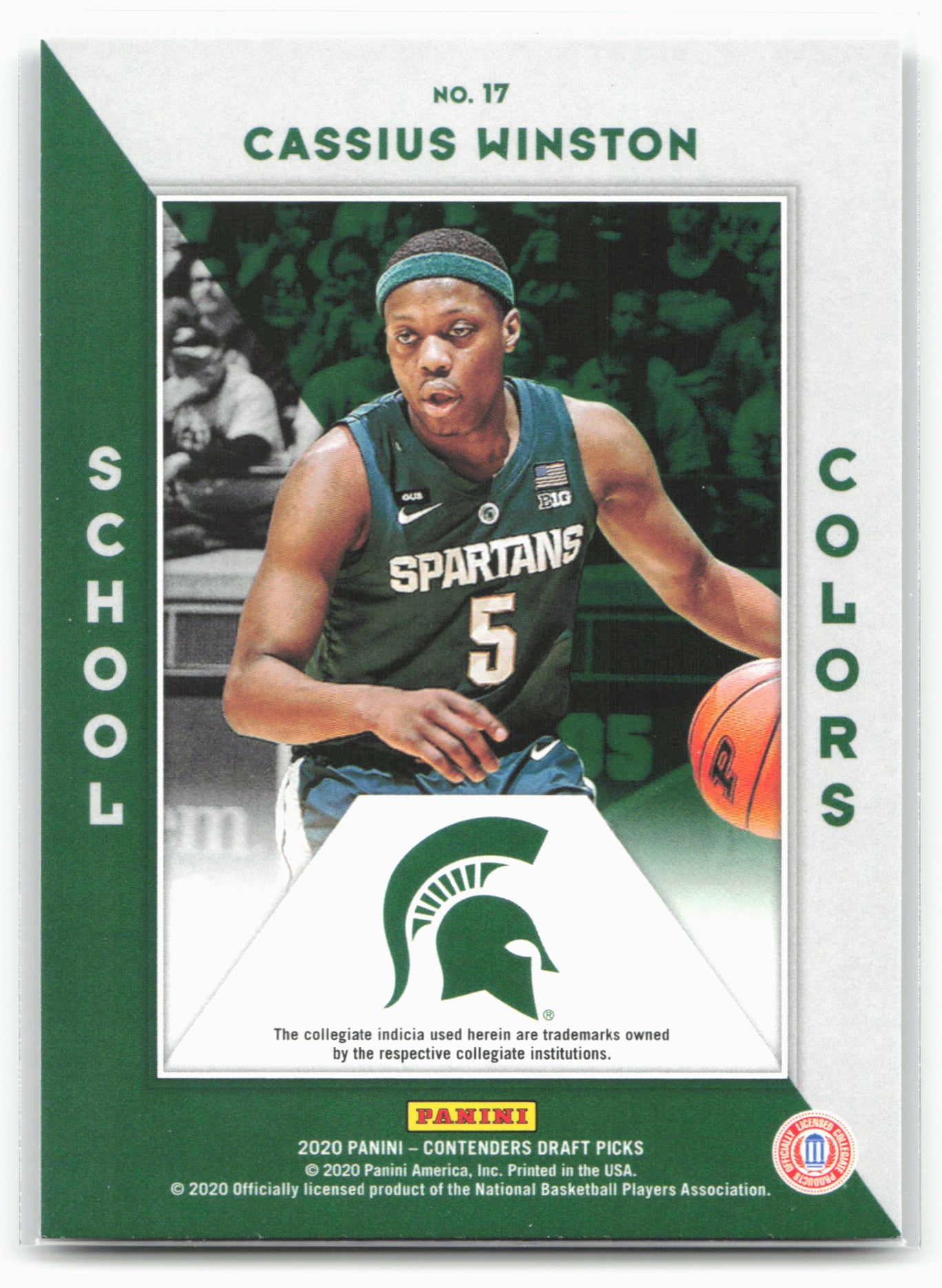 2020 Panini Contenders Draft Picks #17 Cassius Winston School Colors 20574