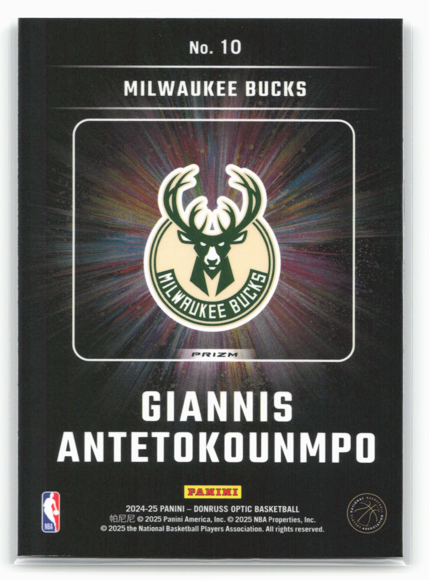 2024-25 Donruss Optic #10 Giannis Antetokounmpo Lights Out Holo