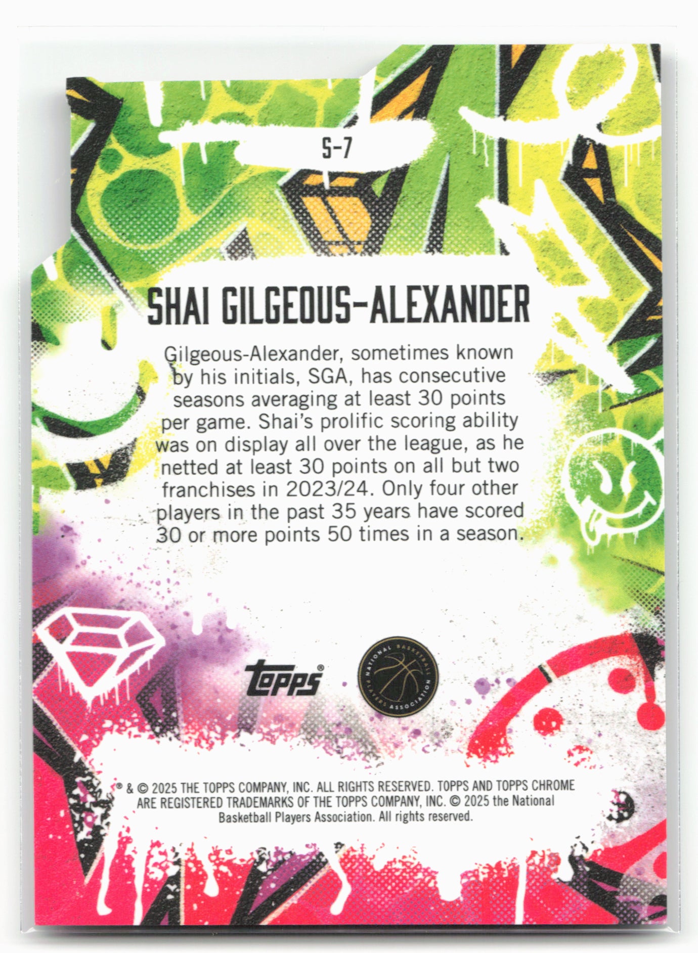 2024-25 Finest #S-7 Shai Gilgeous Showstoppers Red/Black Geometric #/25