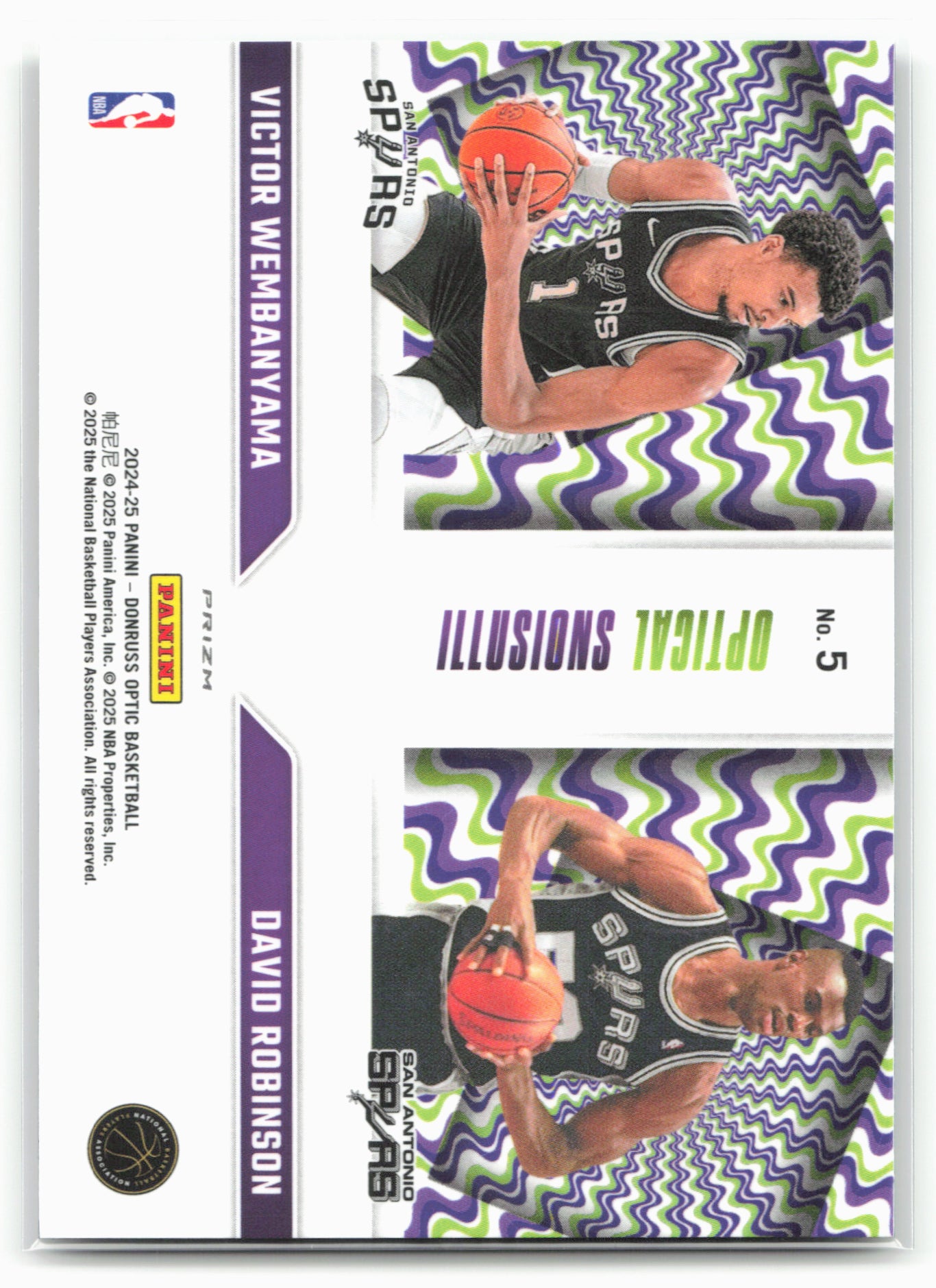 2024-25 Donruss Optic #5 Robinson/Victor Wembanyama Optical Illusions Purple
