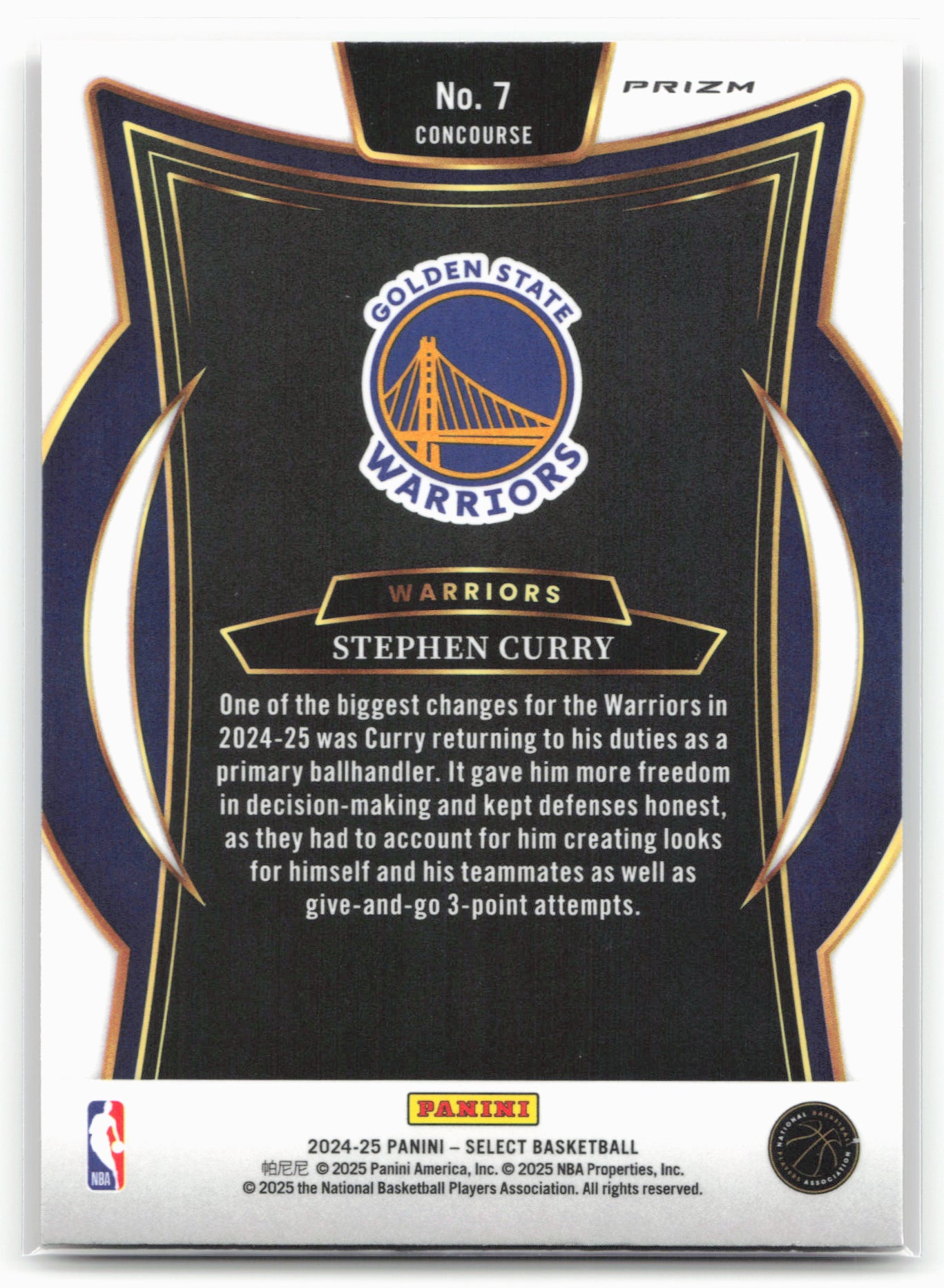 2024-25 Panini Select #7 Stephen Curry Red Cracked Ice Prizm