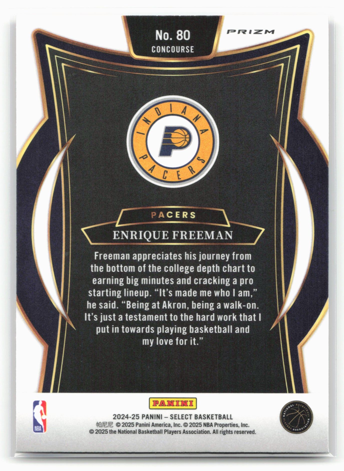 2024-25 Panini Select #80 Enrique Freeman Red Cracked Ice Prizm