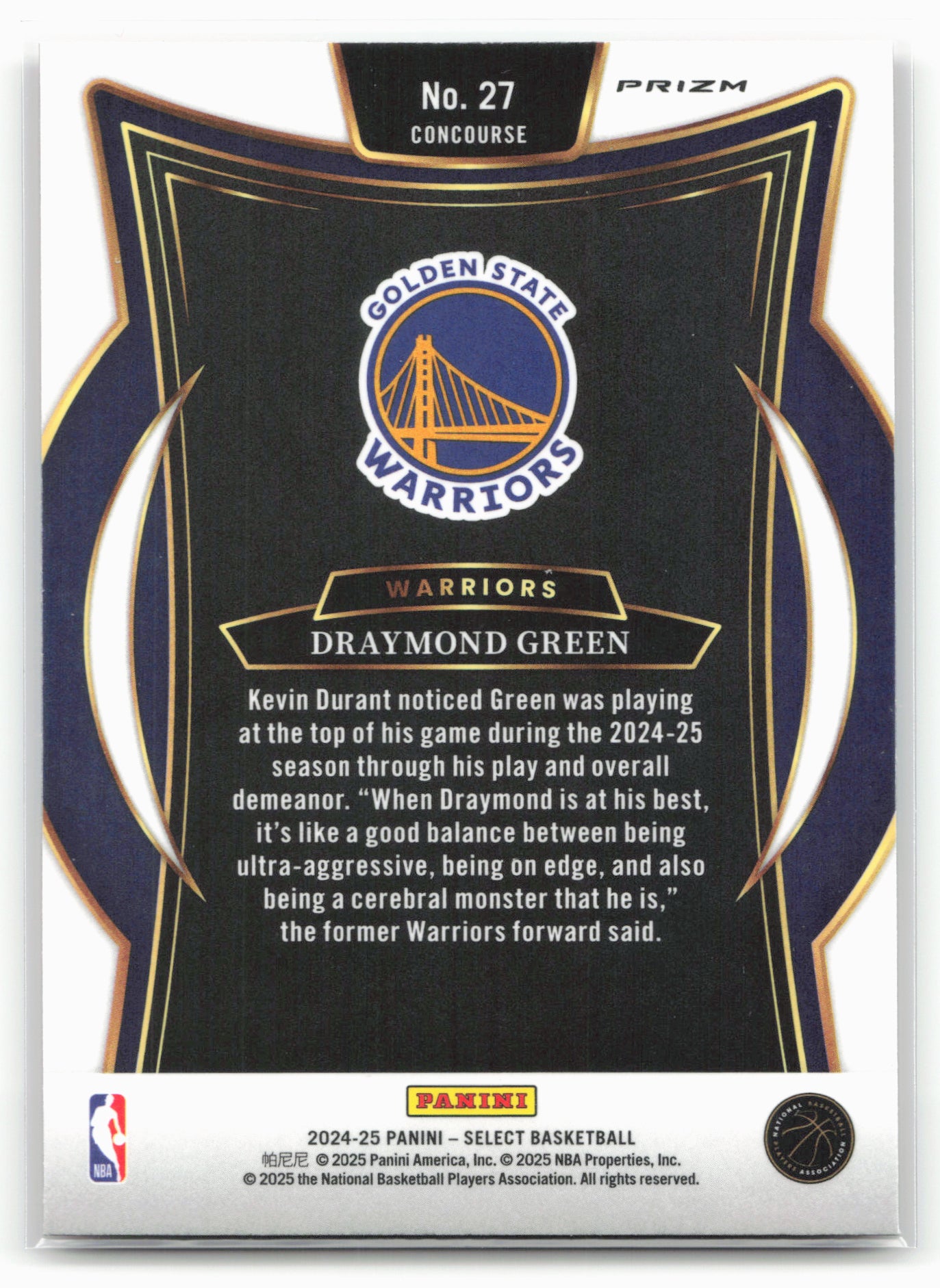 2024-25 Panini Select #27 Draymond Green Red Cracked Ice Prizm