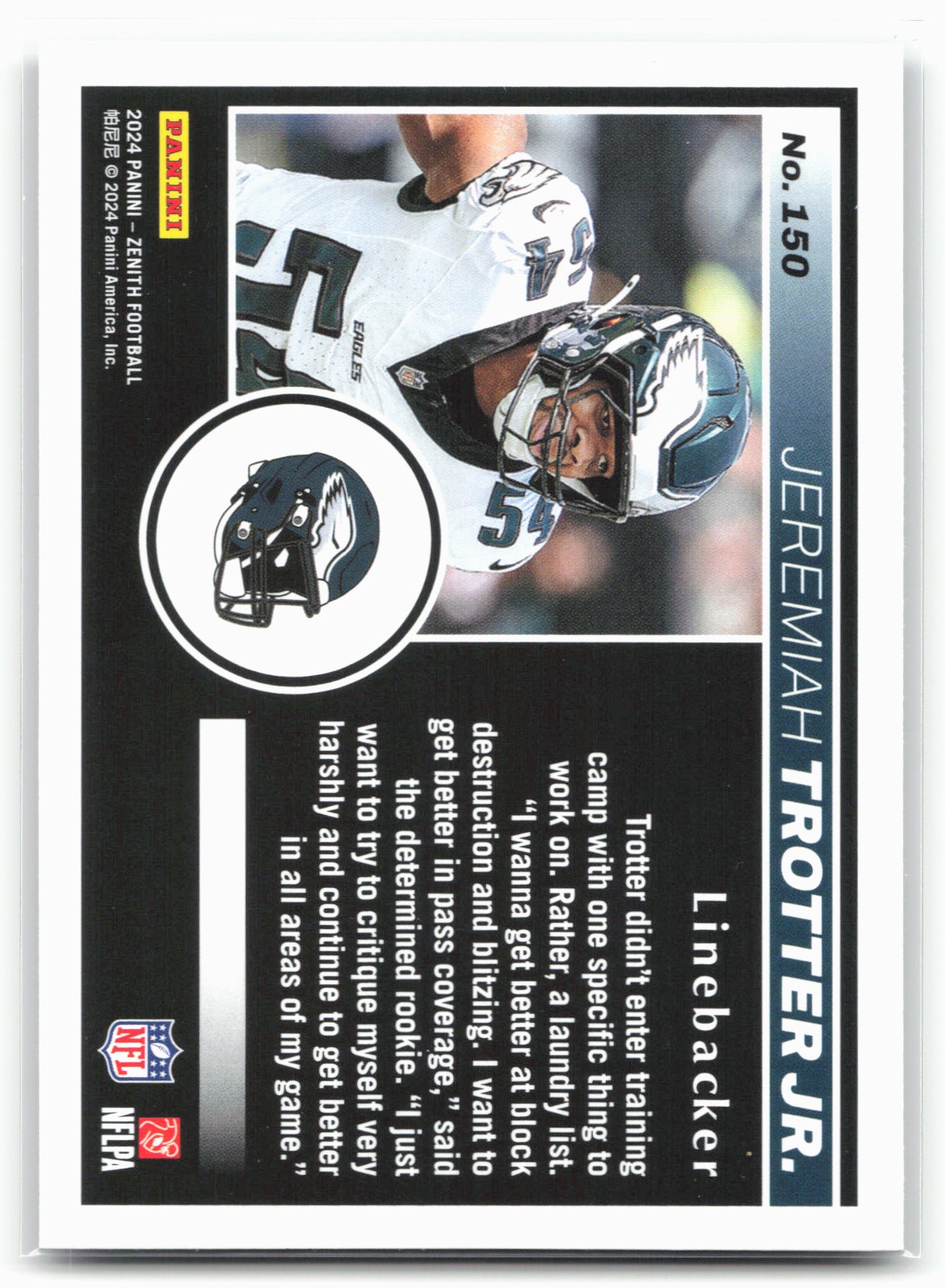 2024 Panini Zenith #150 Jeremiah Trotter Jr. Retail
