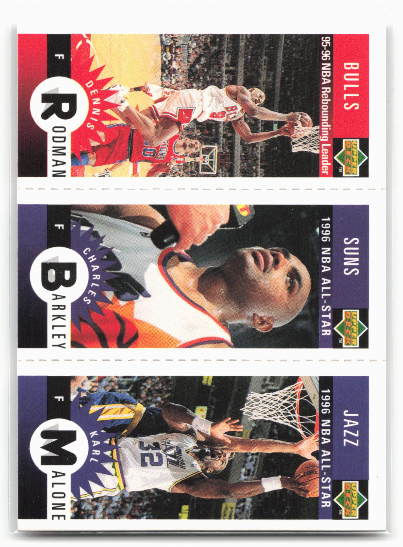 1996-97 Collector's Choice German #14/65/83 Rodman / Barkley / Malone Mini-Cards