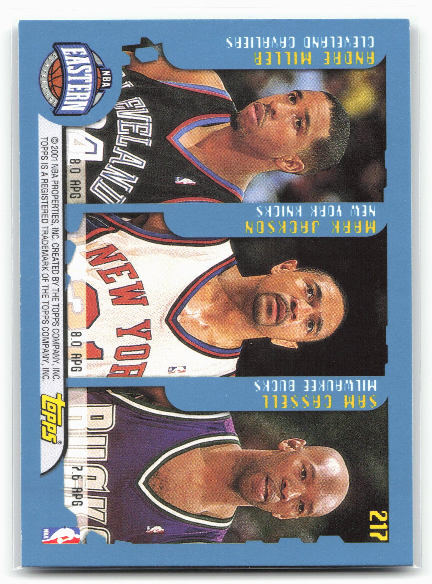 2001-02 Topps #217 Assists (Kidd/Stockton/Van Exel/Miller/Jackson/Cassell)