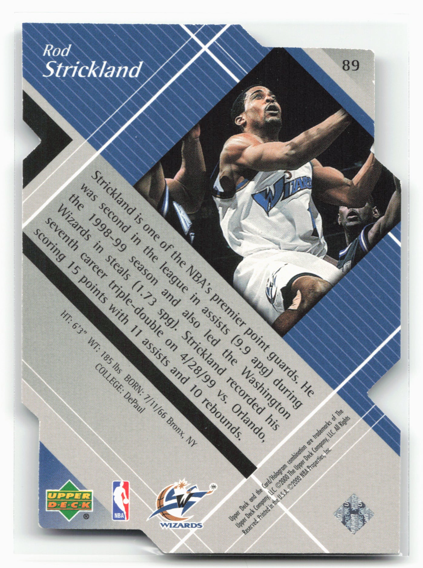 1999-00 Upper Deck Black Diamond #89 Rod Strickland Diamond Cut