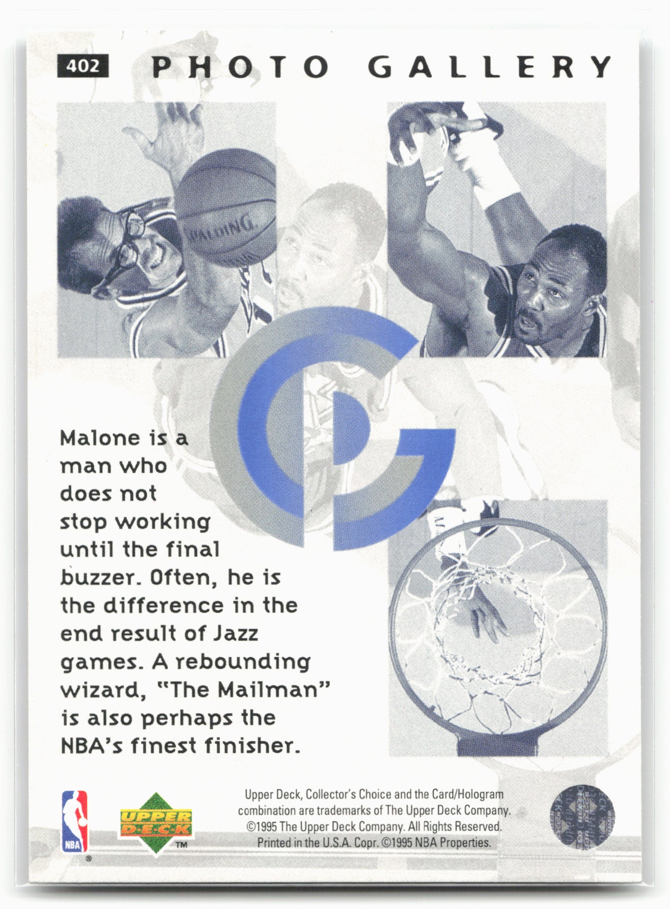 1995-96 Collector's Choice English II #192a Karl Malone