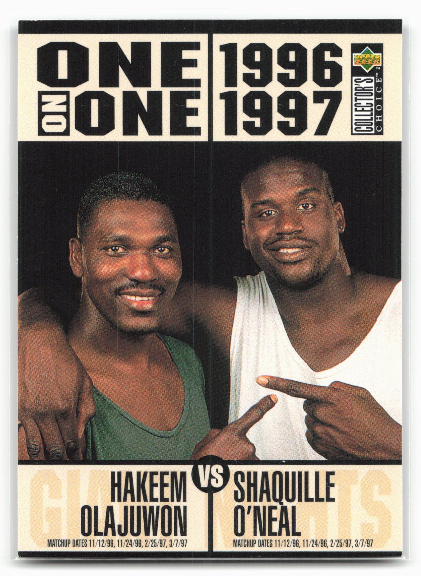 1996-97 Collector's Choice #357 Olajuwon/O'Neal/Mourning/Ewing/Robinson/Mutombo