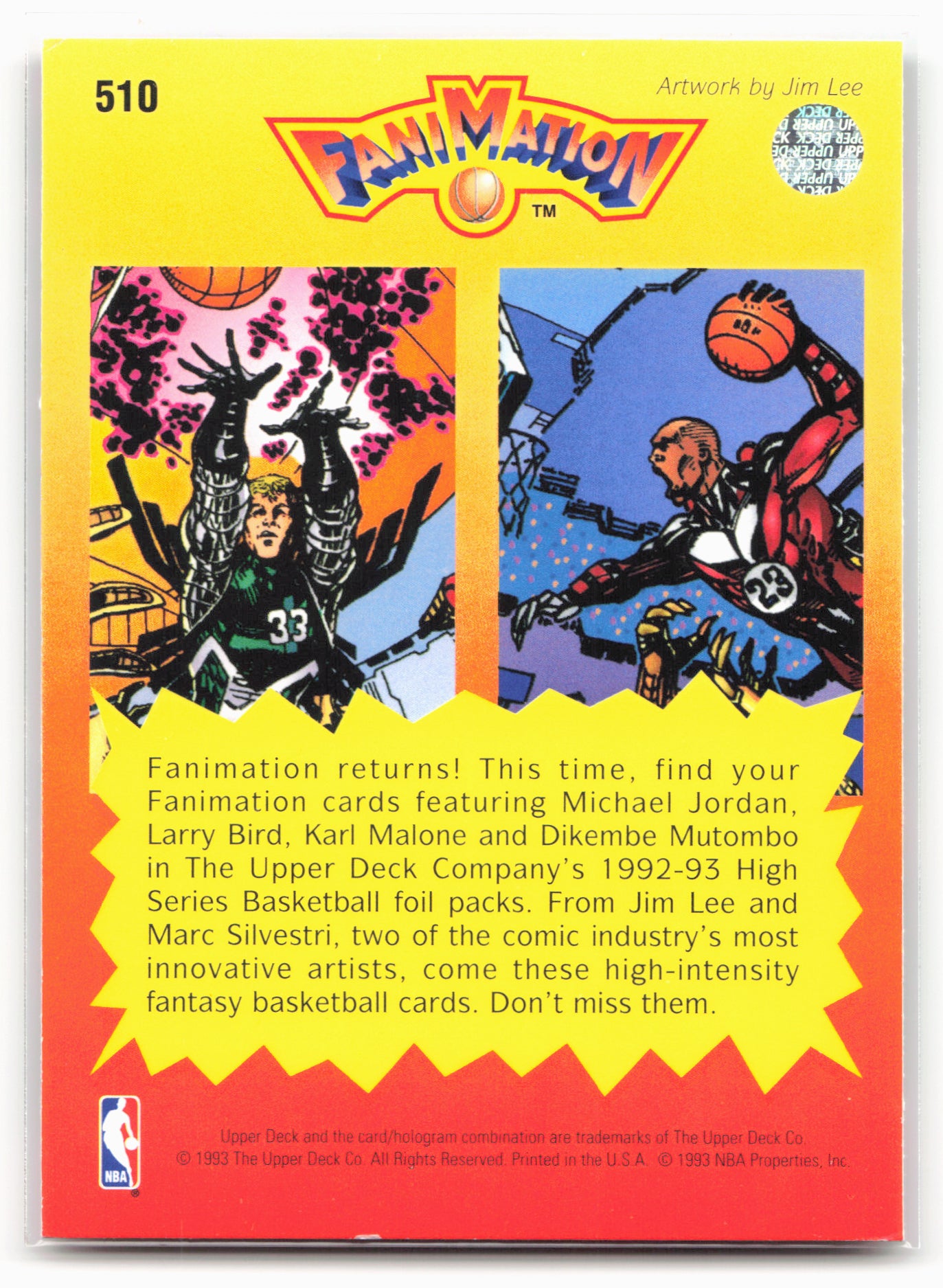 1992-93 Upper Deck #510 Larry Bird / Michael Jordan FAN