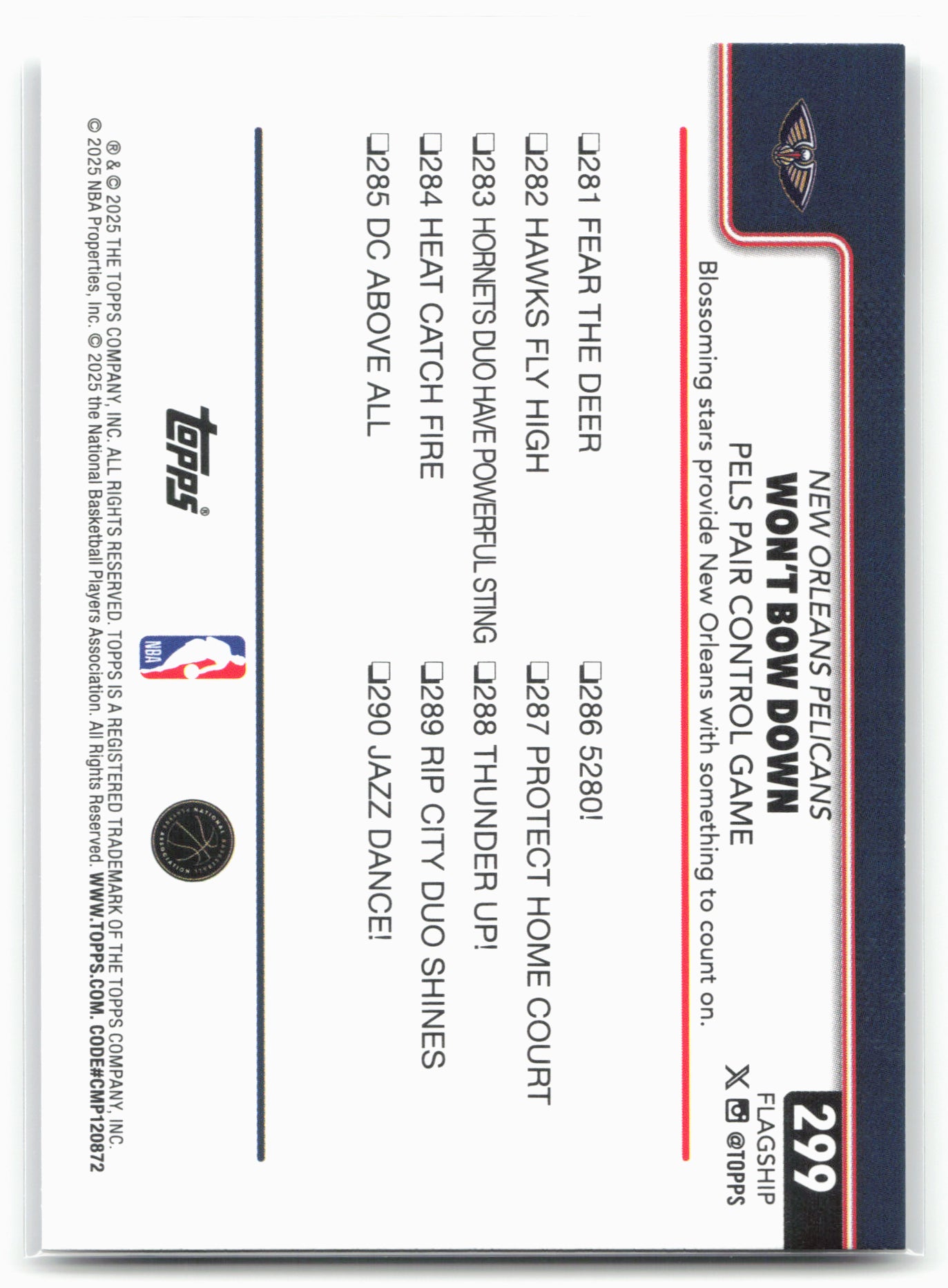 2025-26 Topps #299 Won't Bow Down: Pels Pair Control Game