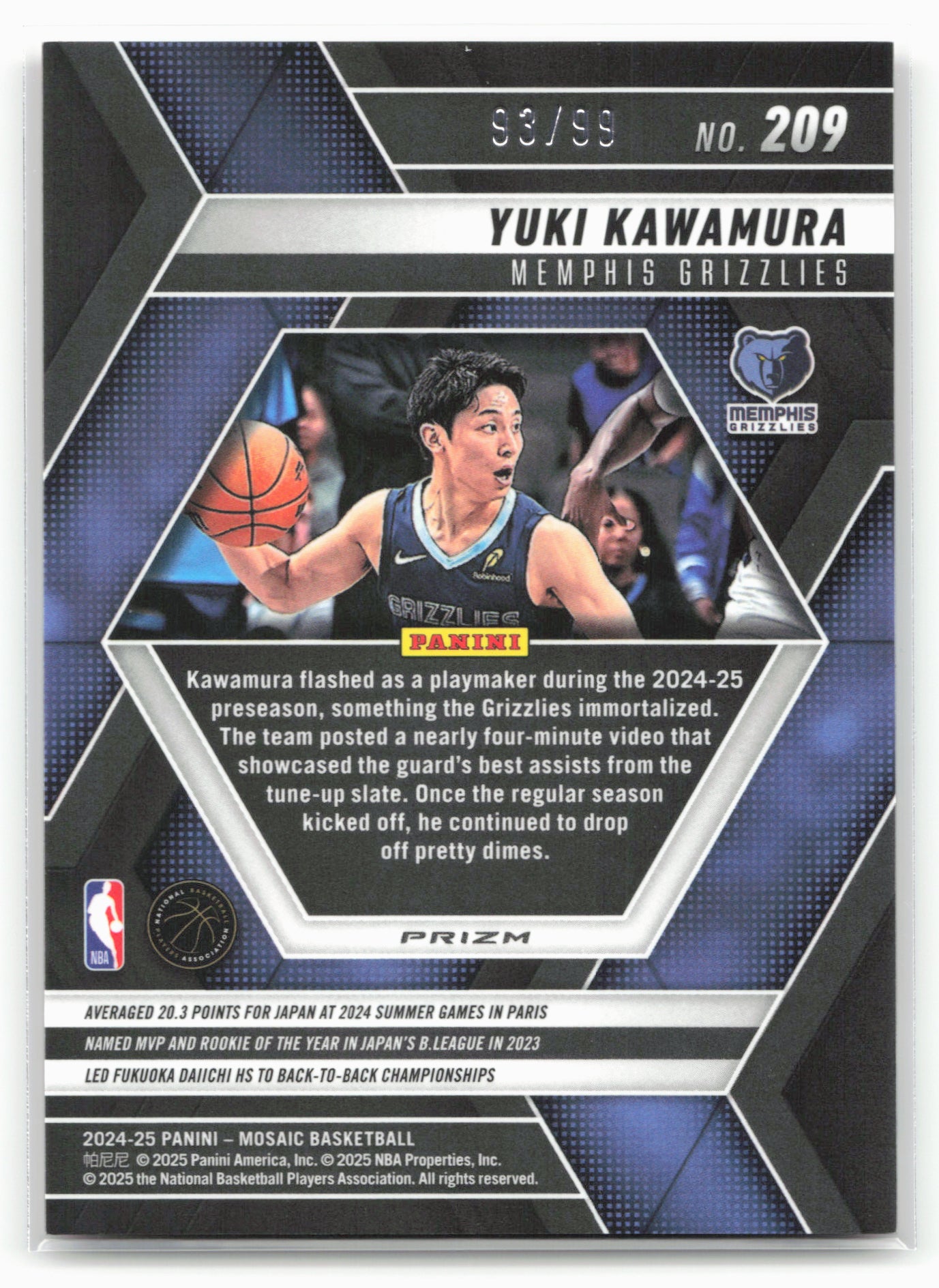 2024-25 Panini Mosaic #209 Yuki Kawamura Fast Break Red Mosaic 23175