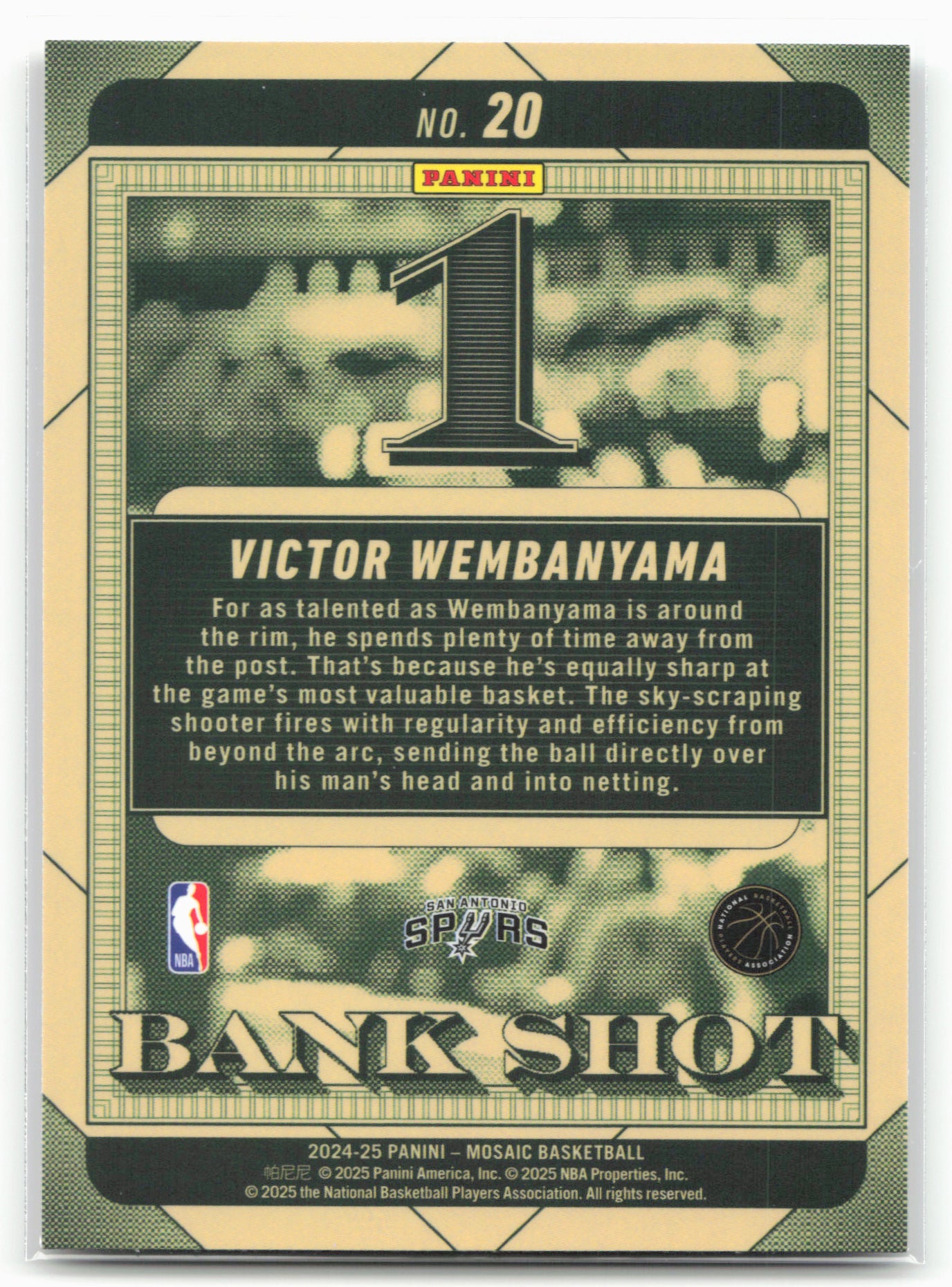 2024-25 Panini Mosaic #20 Victor Wembanyama Bank Shot 23187