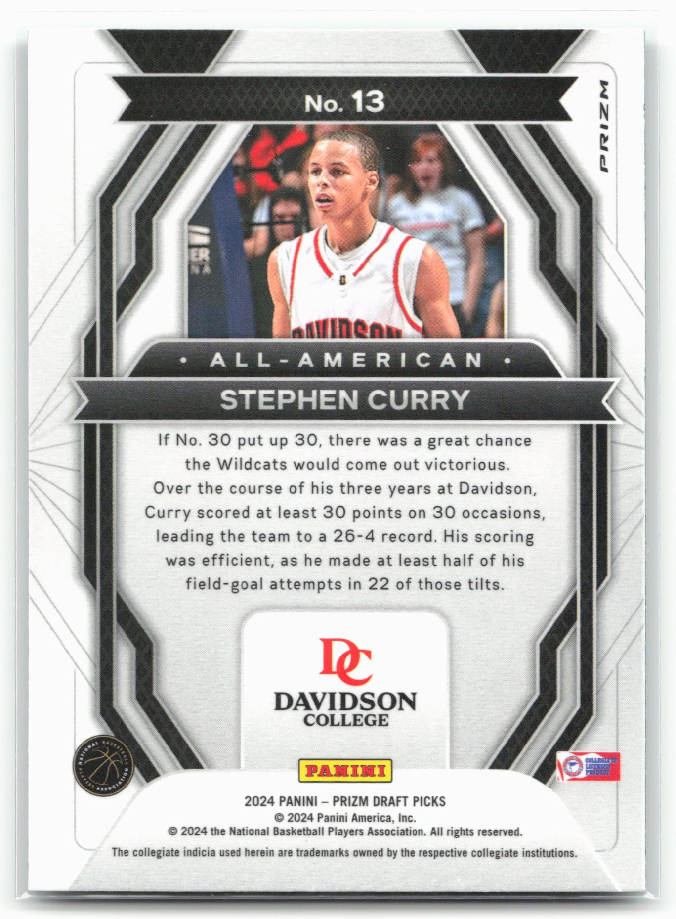 2024 Panini Prizm Draft Picks #13 Stephen Curry All-American Prizms Green