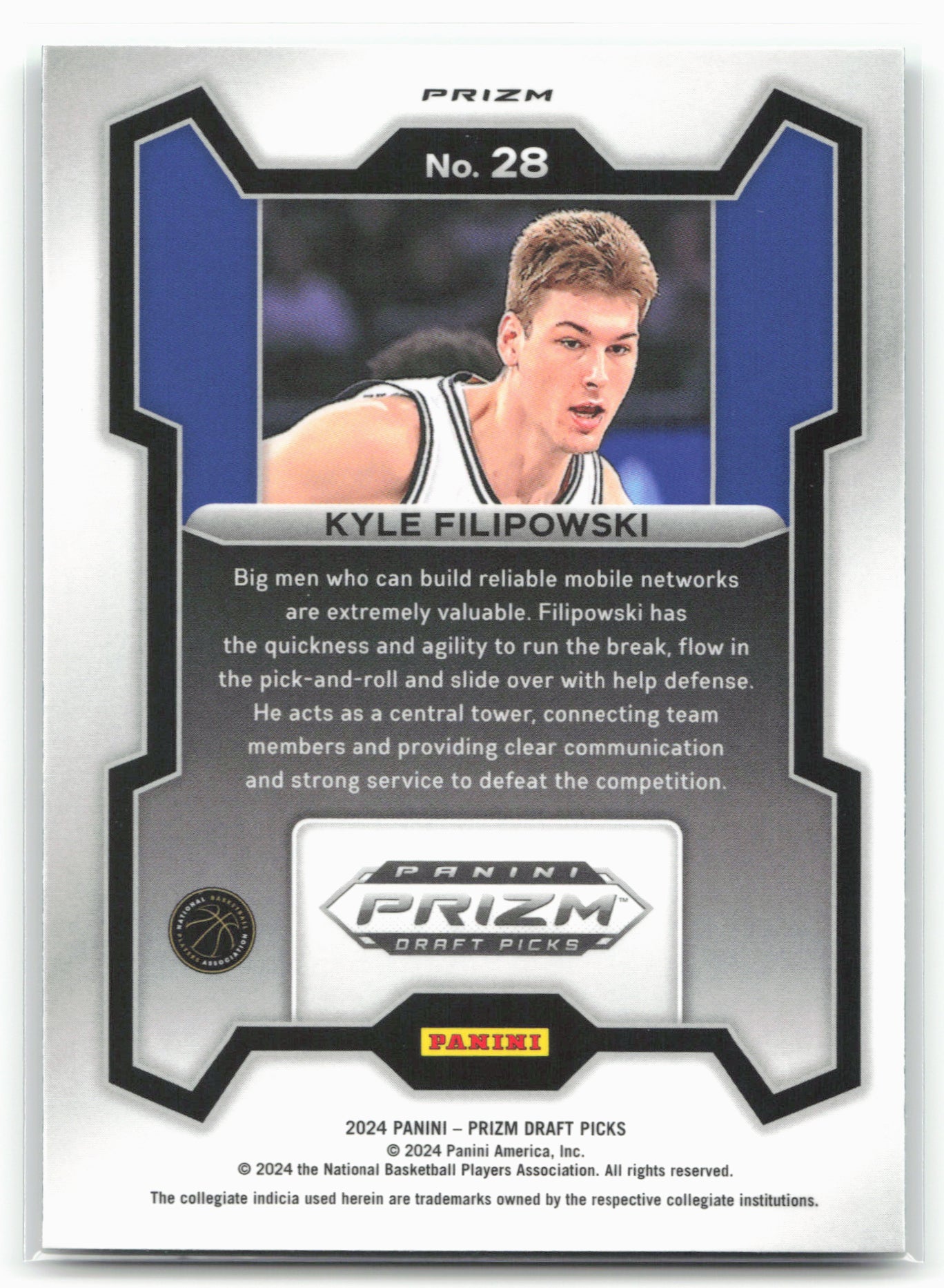 2024 Panini Prizm Draft Picks #28 Kyle Filipowski Prizms Green