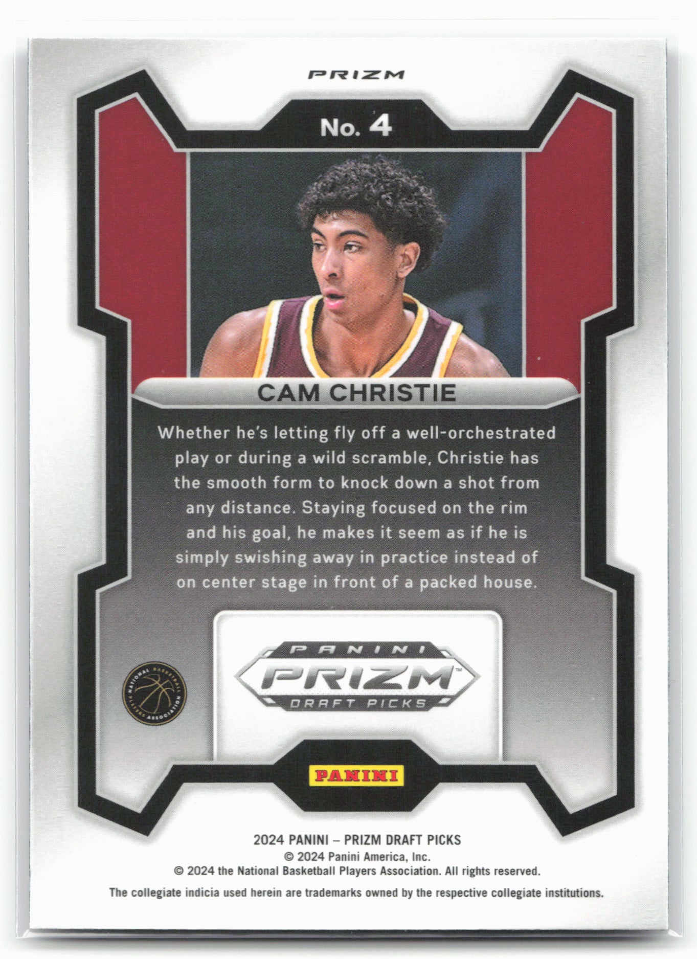 2024 Panini Prizm Draft Picks #4 Cam Christie Prizms Purple Wave