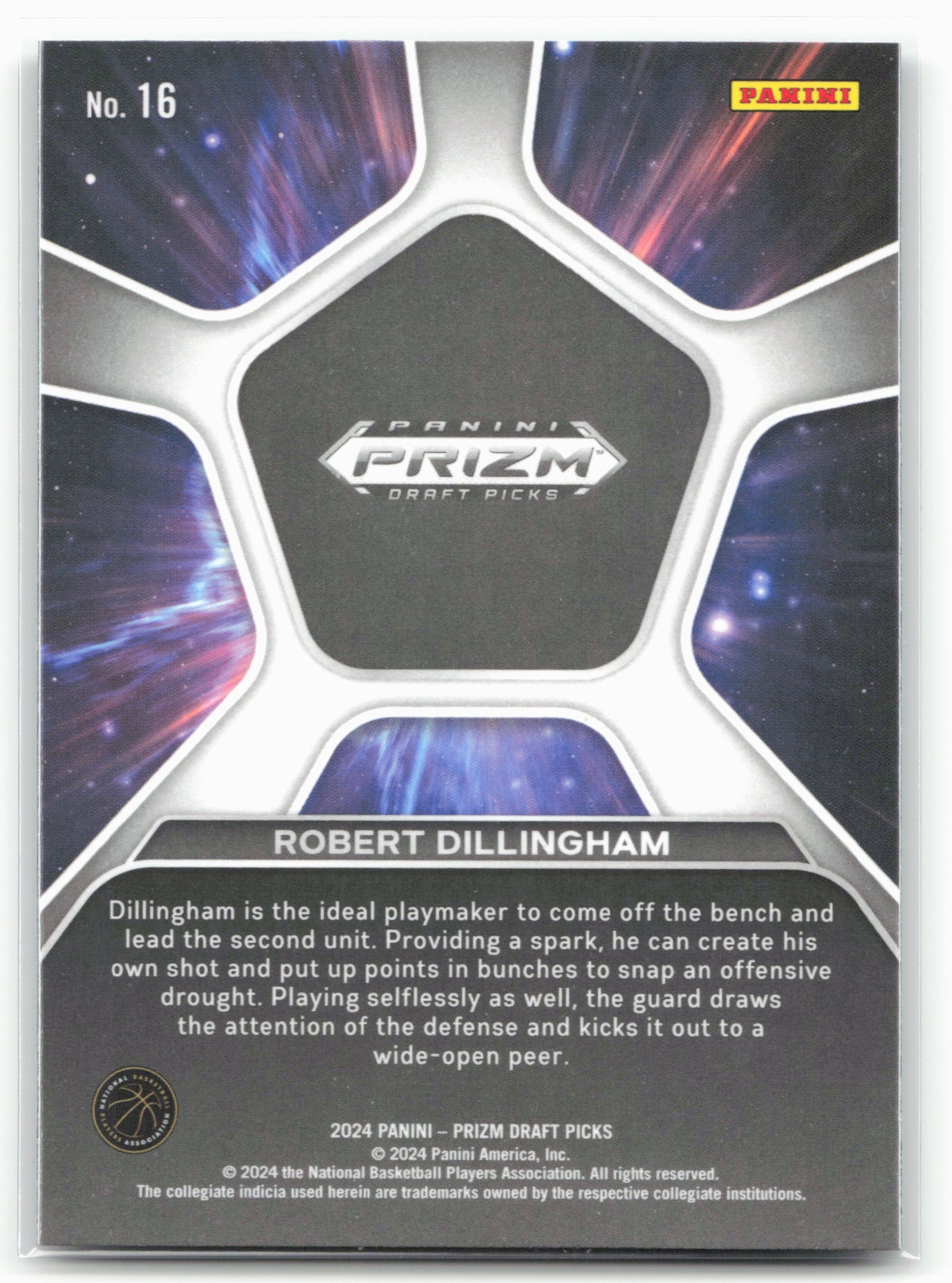 2024 Panini Prizm Draft Picks #16 Robert Dillingham Deep Space 23351