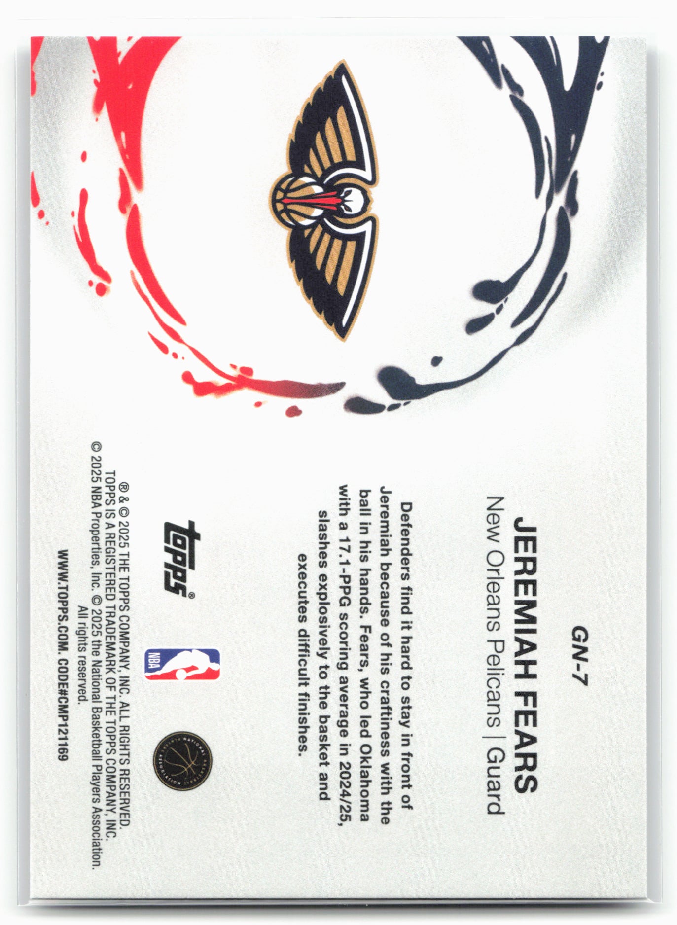 2025-26 Topps #GN-7 Jeremiah Fears Generation Now Holo Foil