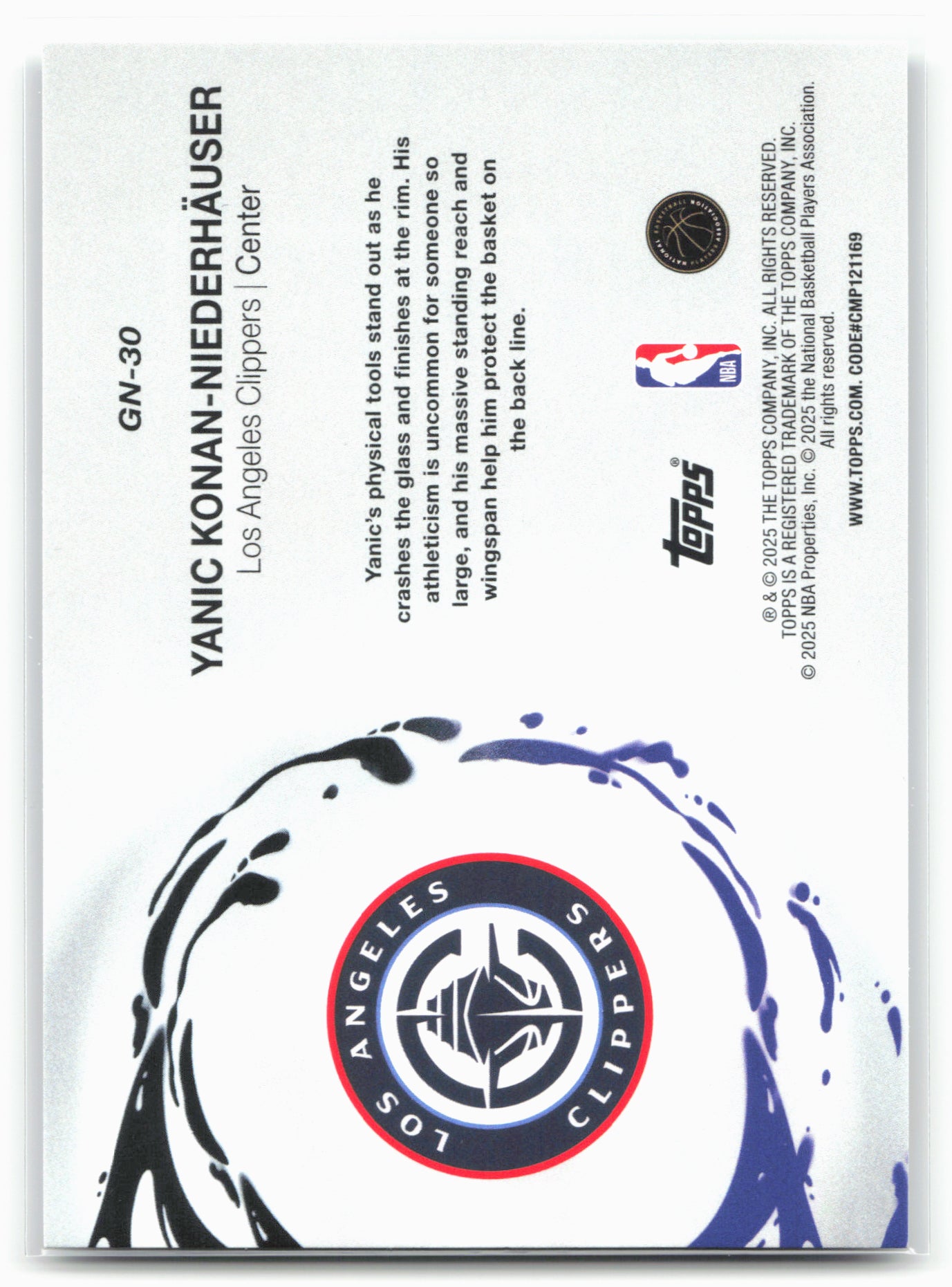 2025-26 Topps #GN-30 Yanic Konan-Niederhäuser Generation Now 23895