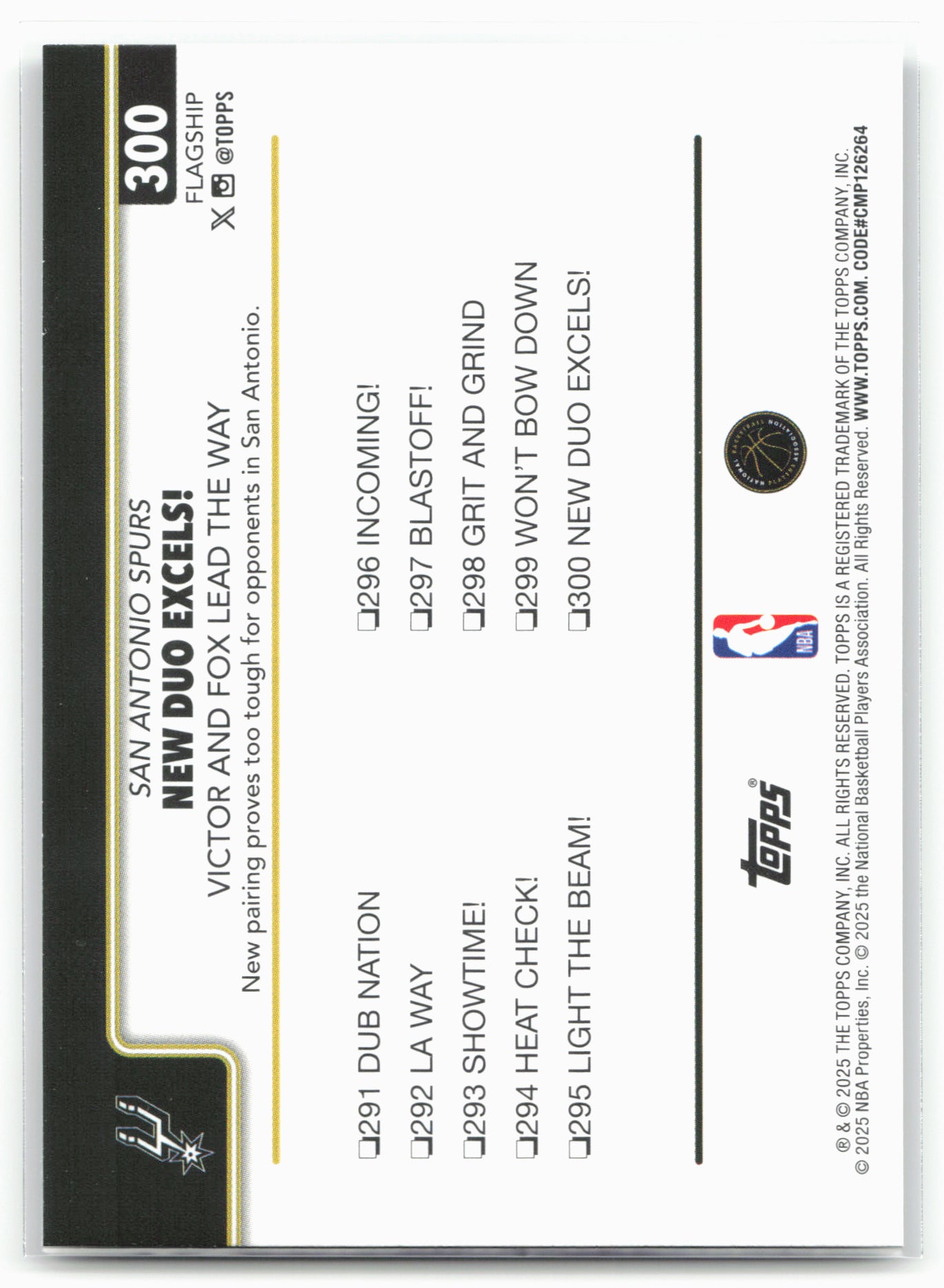 2025-26 Topps #300 New Duo Excels!: Victor and Fox Lead The Way Blackout