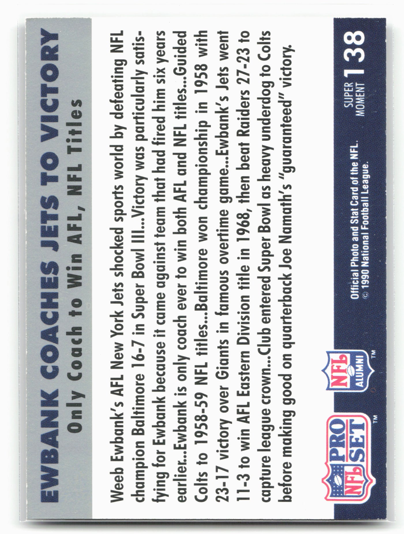1990-91 Pro Set Super Bowl XXV Silver Anniversary #138 Jets to Victory
