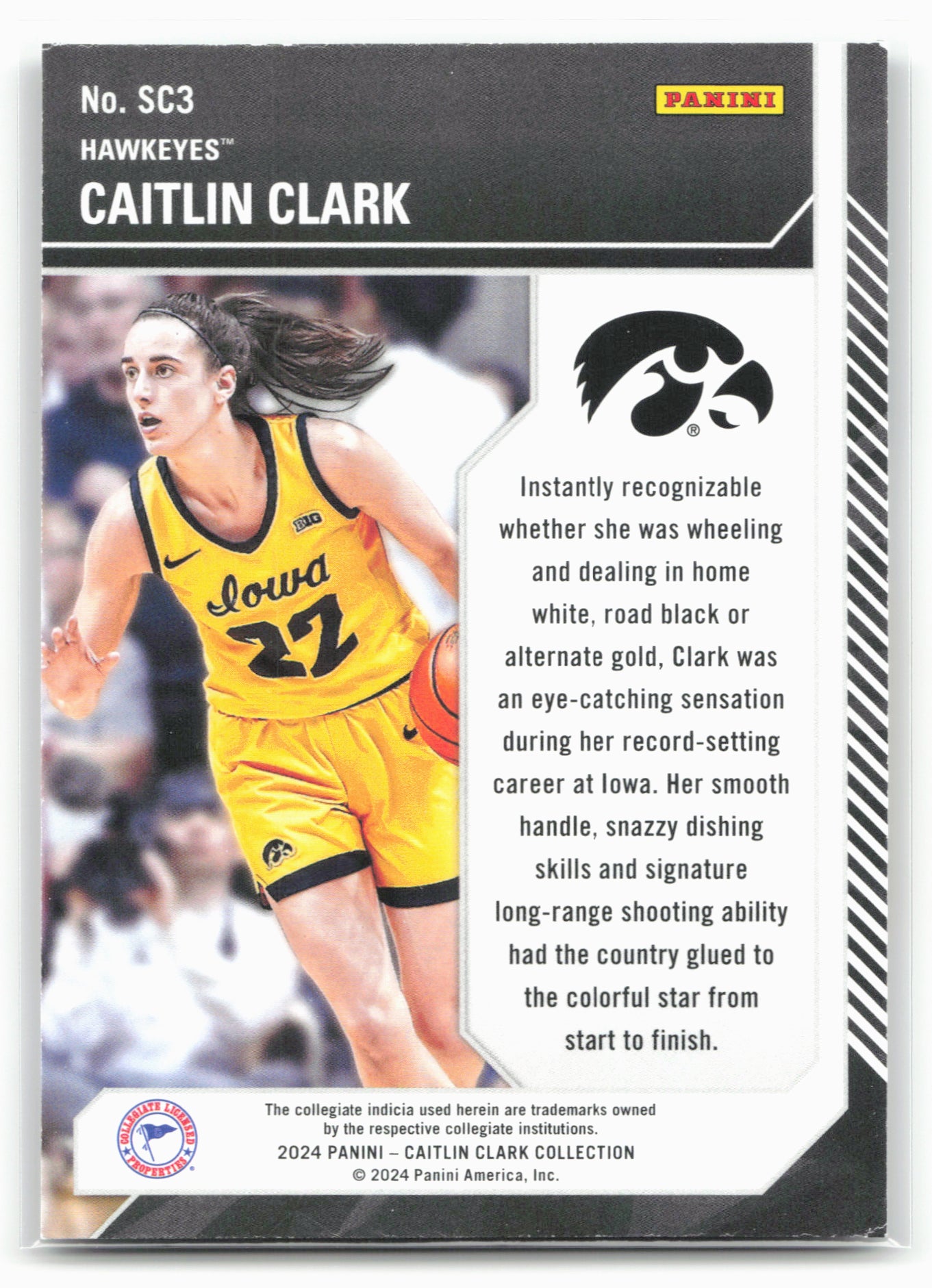 2024 Panini Caitlin Clark Collection #SC3 Caitlin Clark School Colors