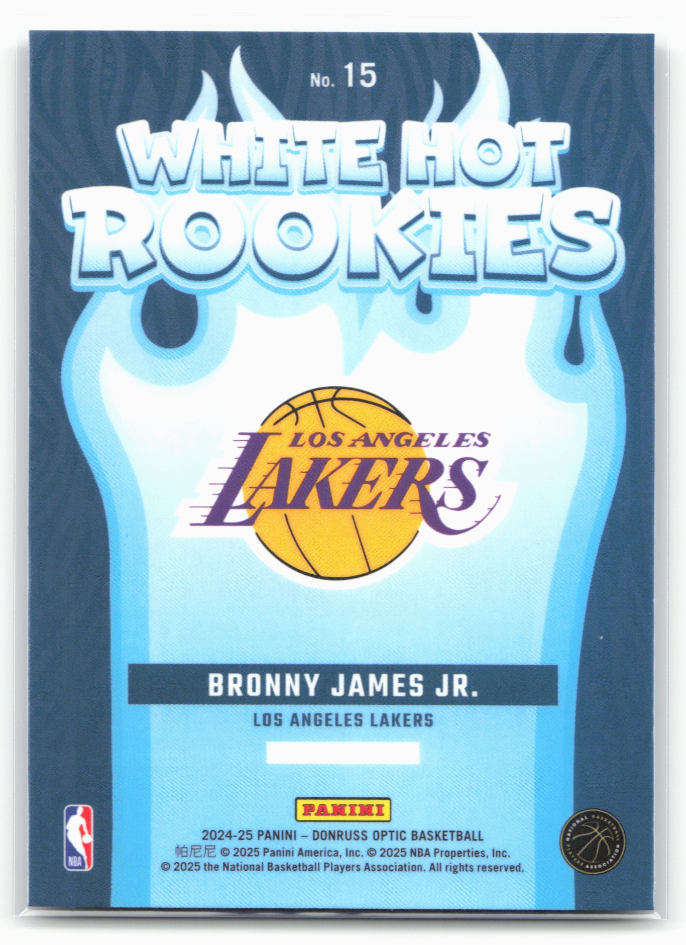 2024-25 Donruss Optic #15 Bronny James Jr. White Hot Rookies 24156