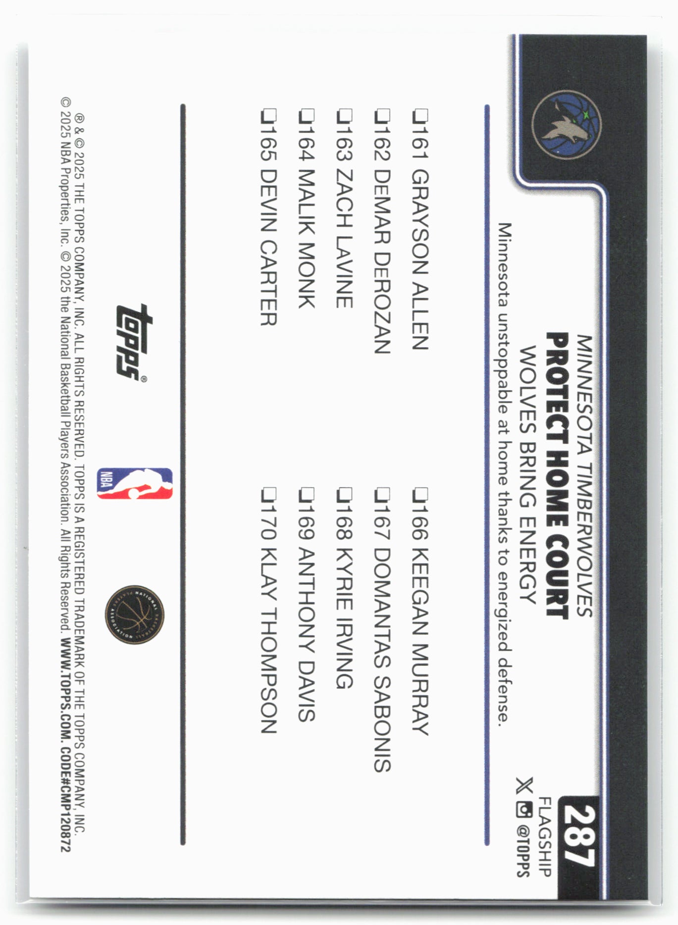 2025-26 Topps #287 Anthony Edwards Rainbow Foilboard 24283