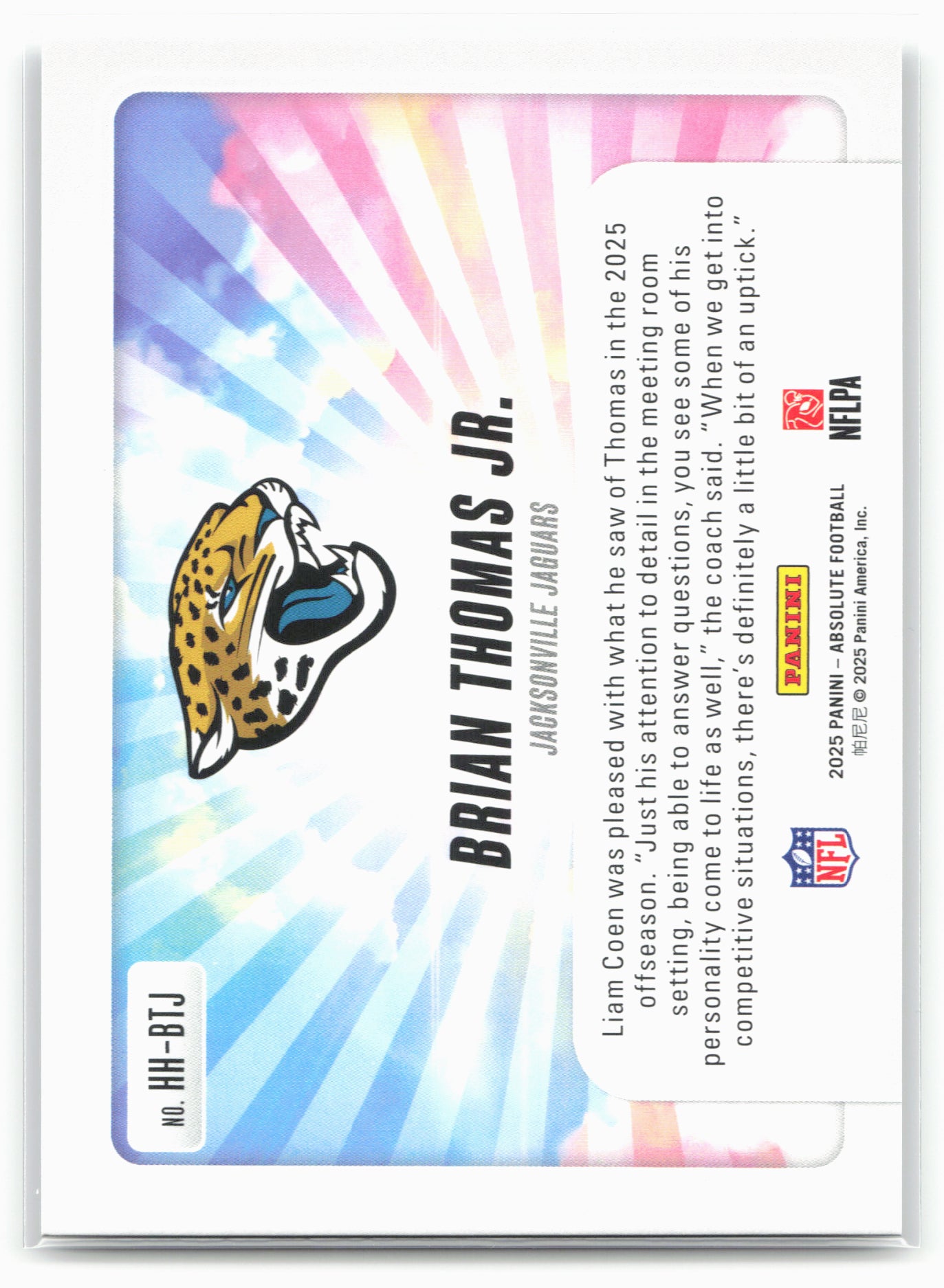 2025 Panini Absolute #HH-BTJ Brian Thomas Jr. Hog Heaven