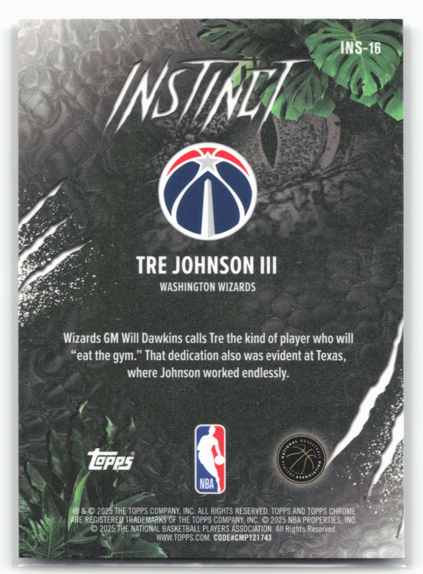 2025-26 Topps Chrome #INS-16 Tre Johnson III Instinct 26186