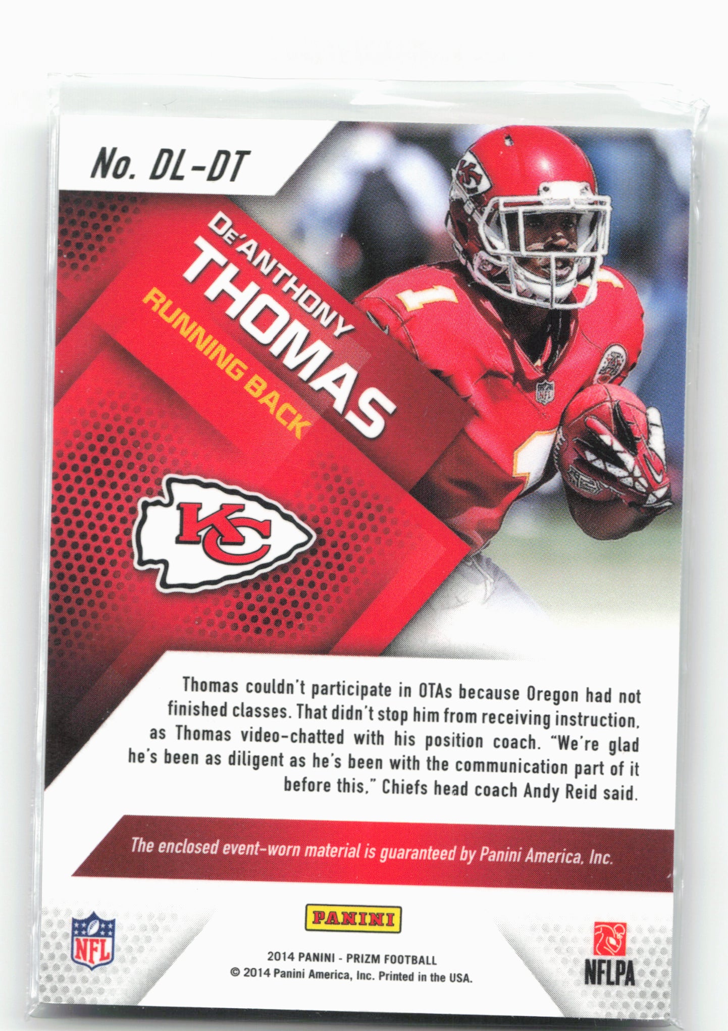 2014 Panini Prizm #DL-DT De'Anthony Thomas Dirty Laundry