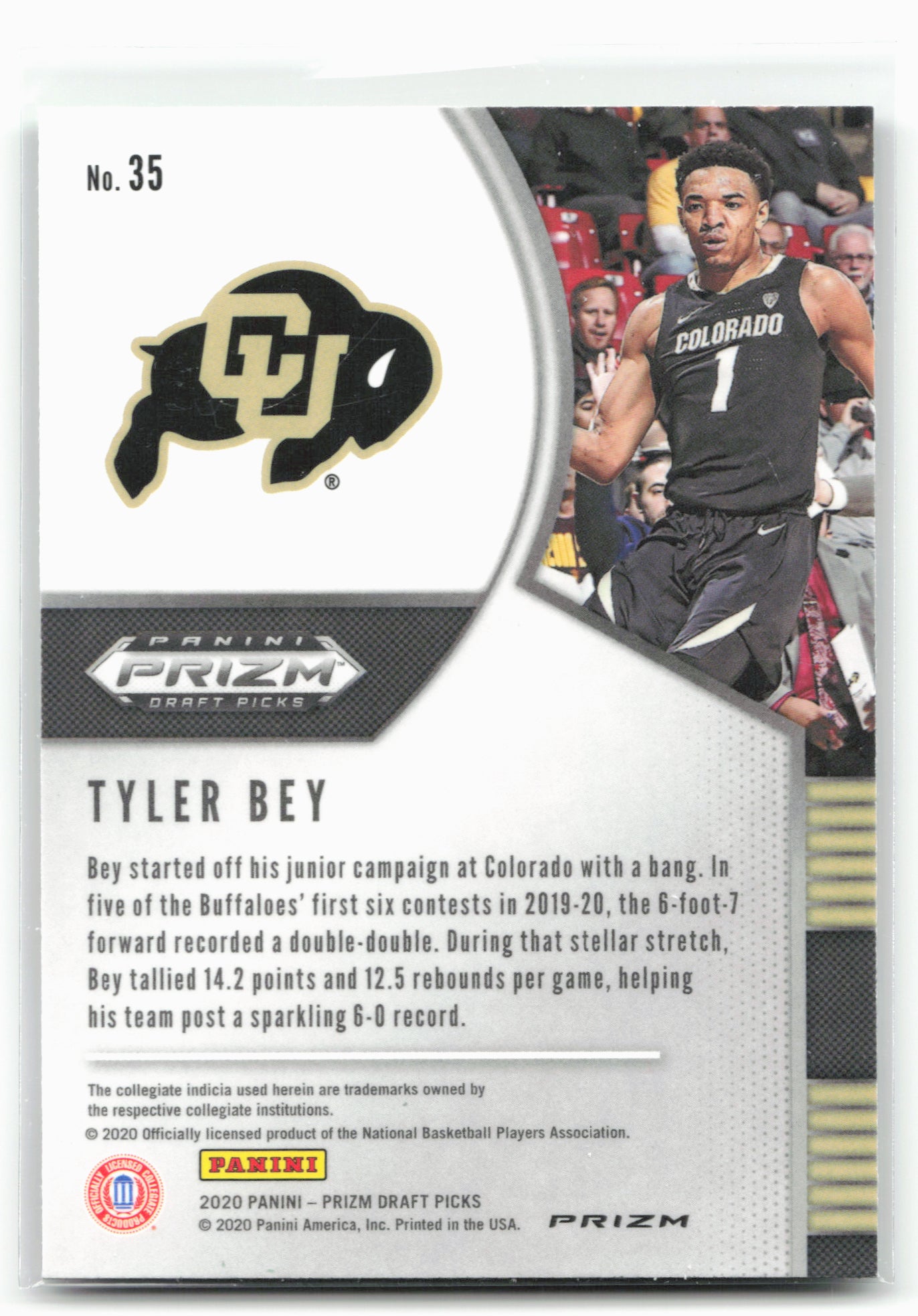 2020 Panini Prizm Draft Picks Collegiate #35 Tyler Bey Green 26748